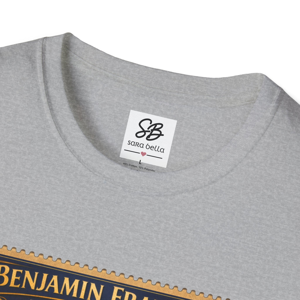 Benjamin Franklin "Founding Father Tribute' Vintage Stamp T Shirt