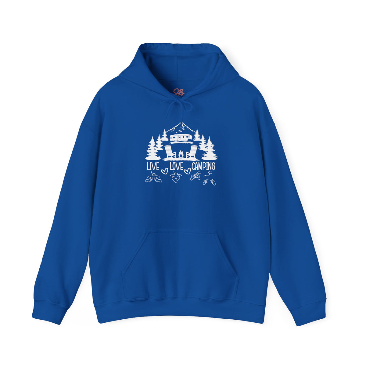 Live, Love, Camping in ASL (white ink) -  Hoodie