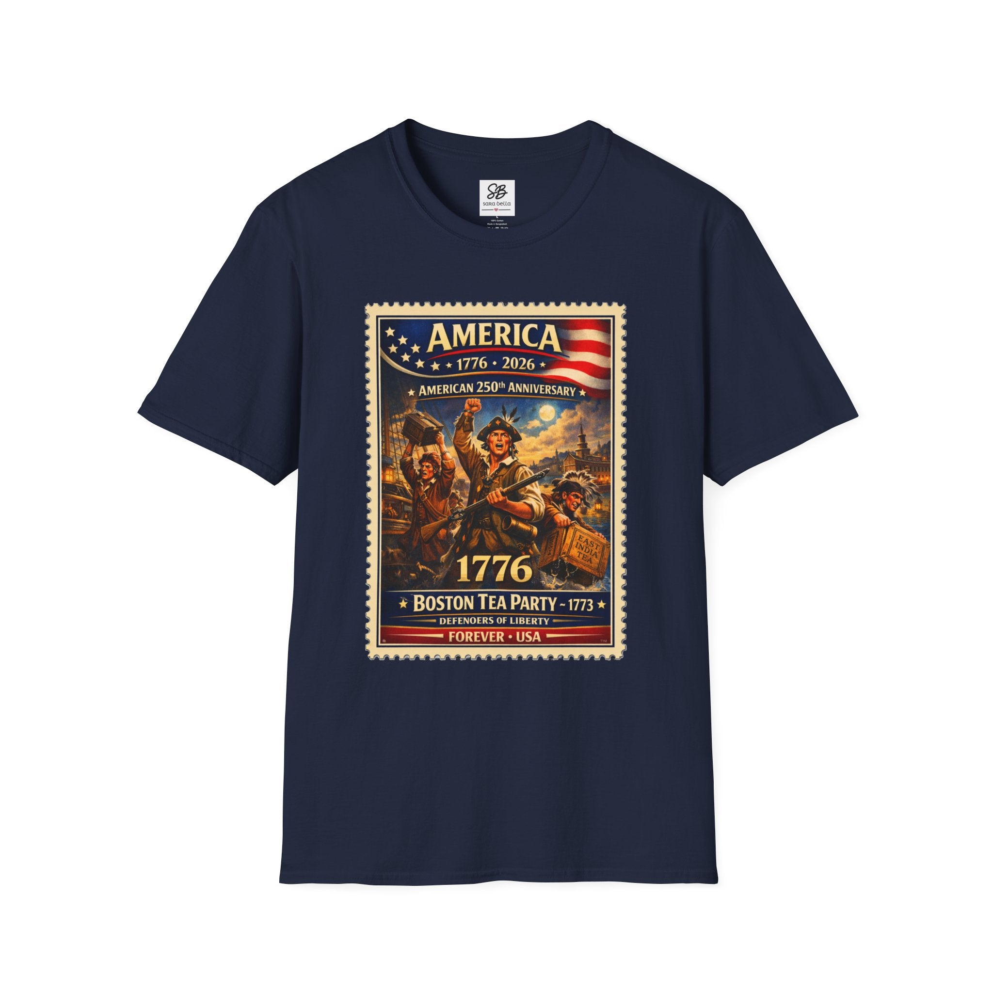 Boston Tea Party Vintage Stamp T-Shirt