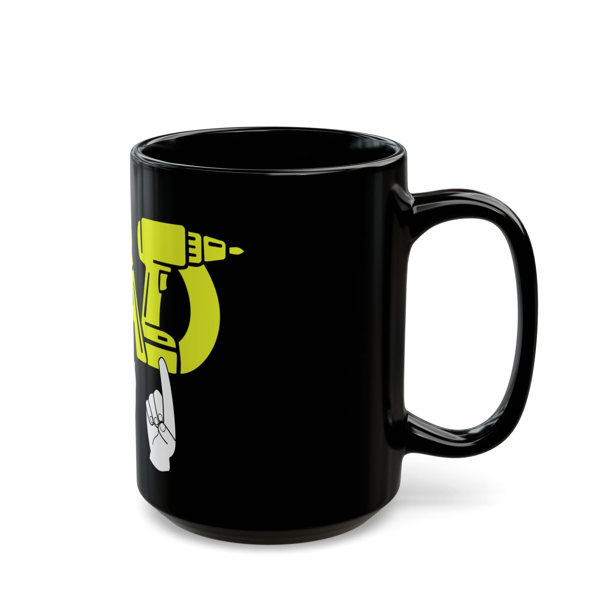 Dad Tools - Letterings American Sign Language Black Coffee Mug