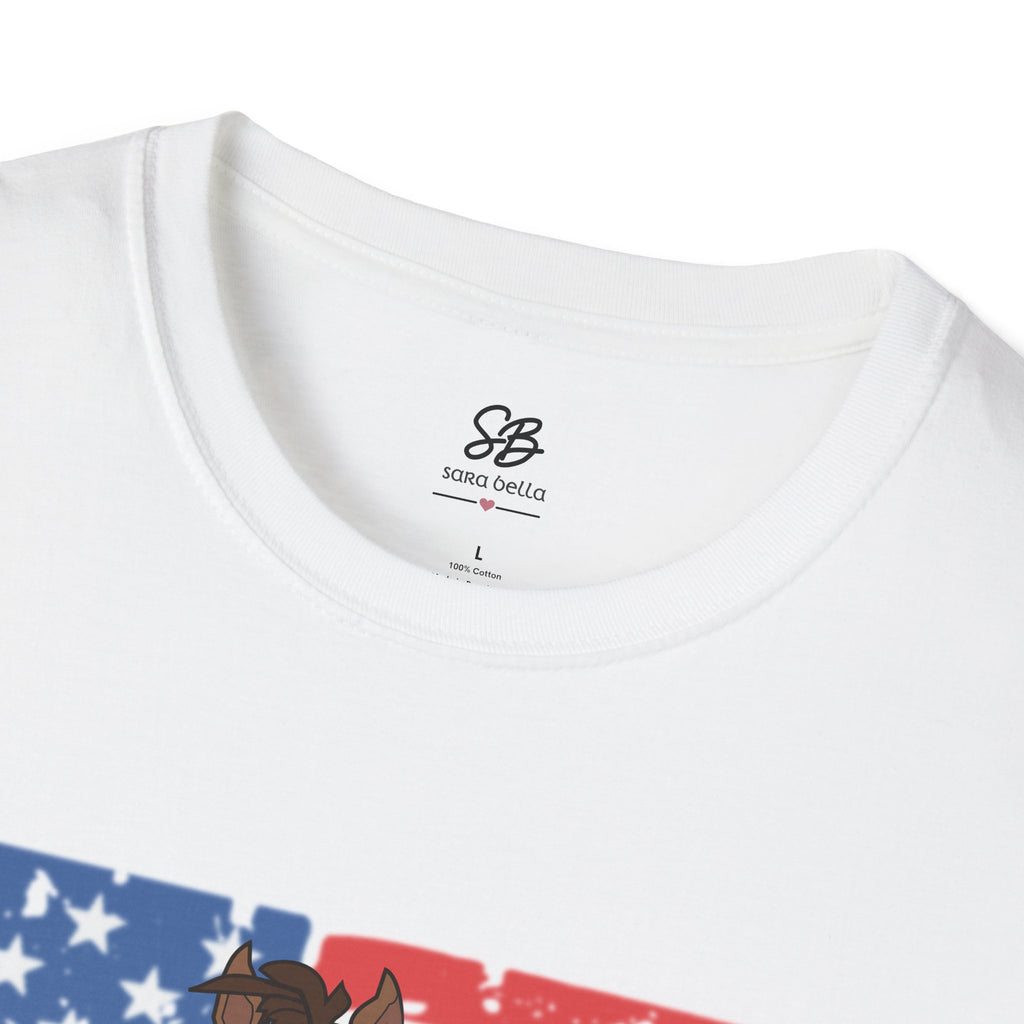 Galloping Horse with American Flag Graphic Shirt
