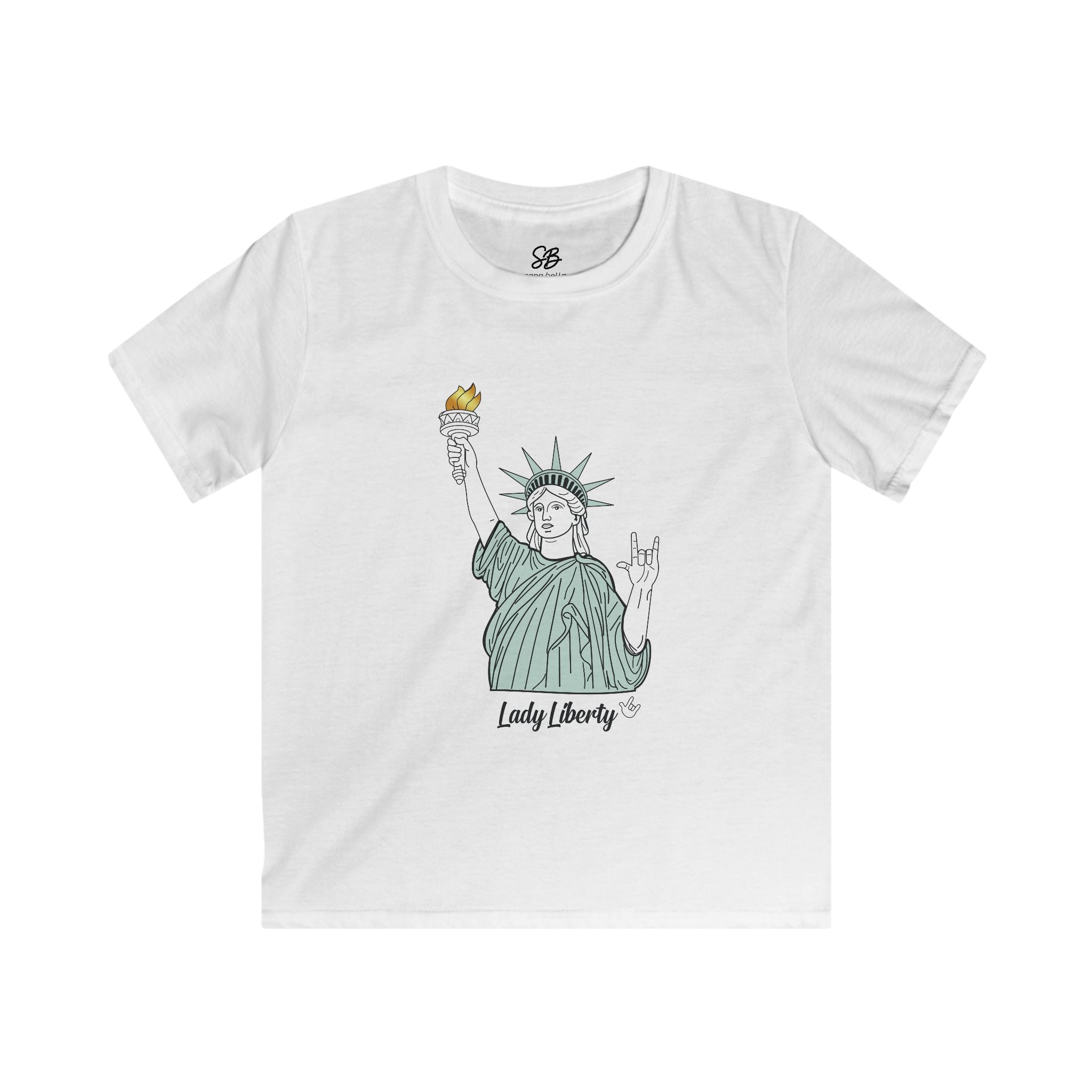 Kid Shirt — 'Lady Liberty' Statue of Liberty  with I love you ASL (America Sign Language) Shirt