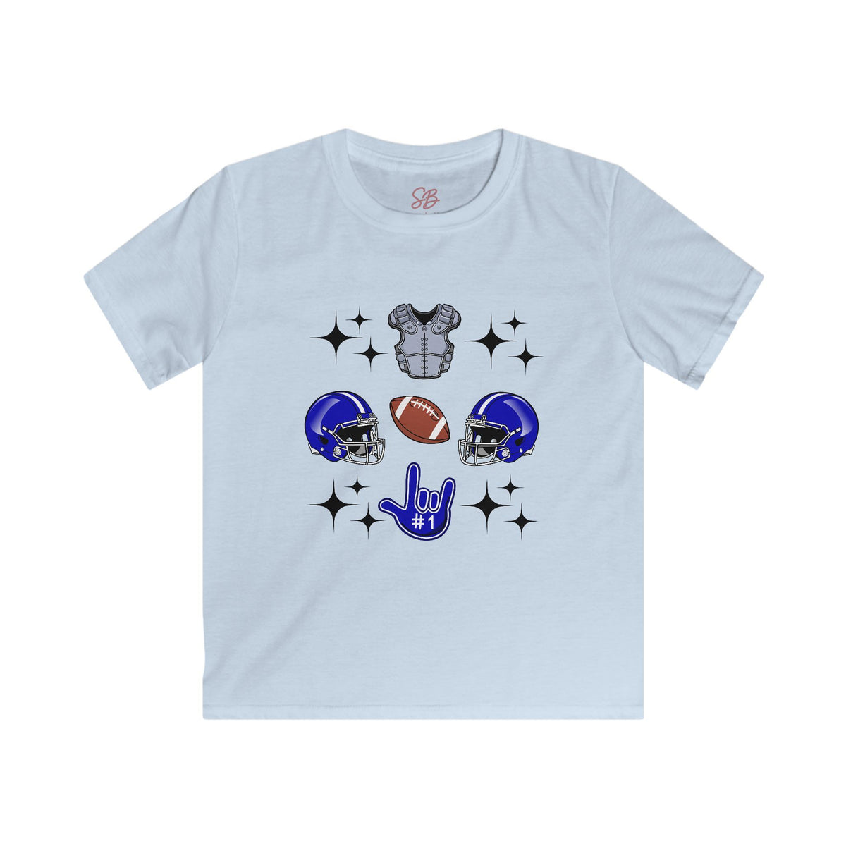 Football Gears Tic-Tac-Toe with I Love You ASL, American Sign Language - Kid T-Shirt