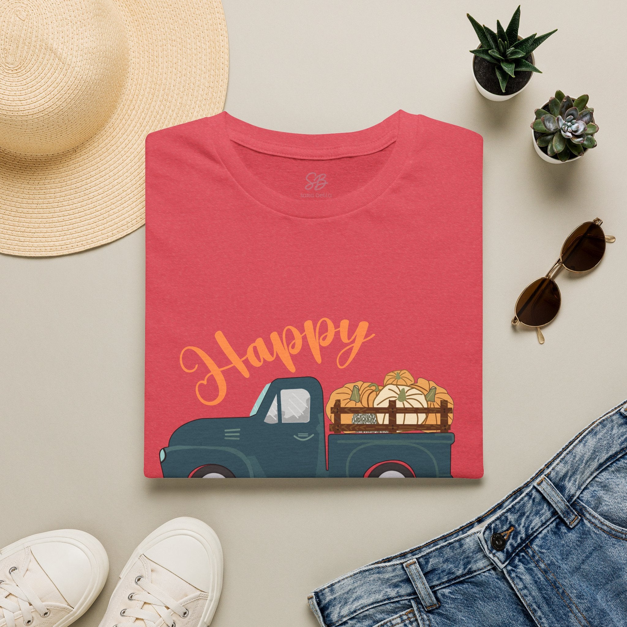 Happy Fall Vintage Truck  - T-Shirt
