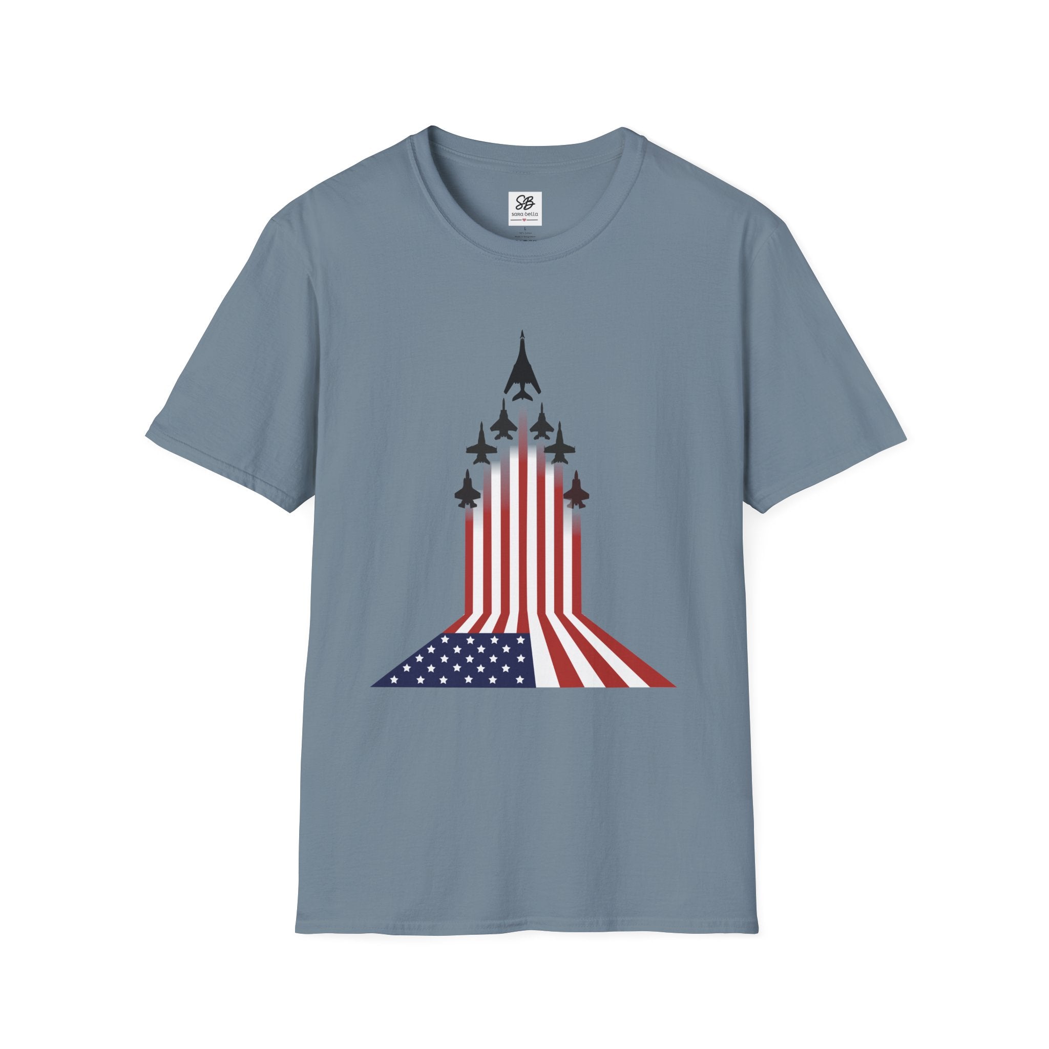 Patriotic American Flag Fighter Jets Design Shirt