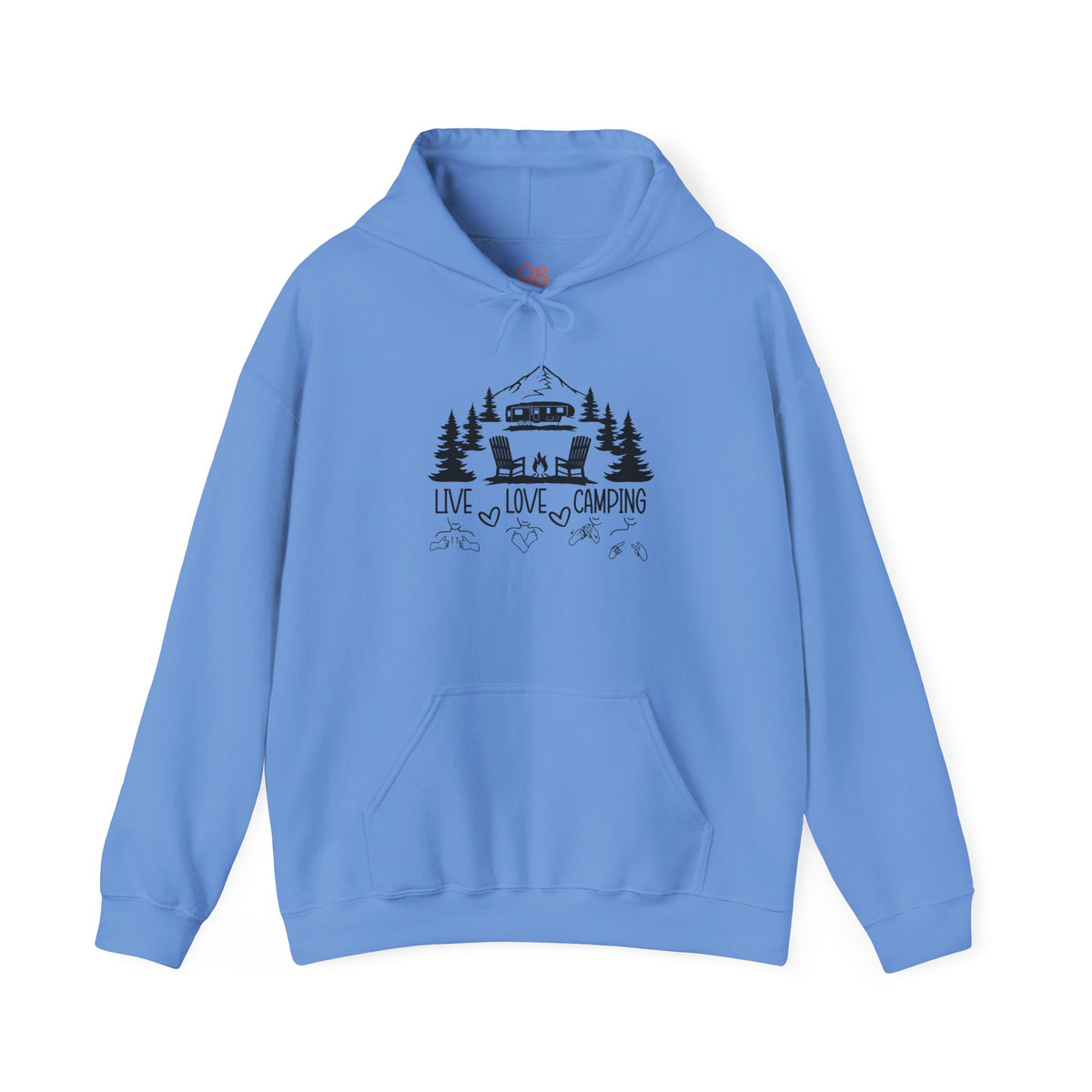 Live Love Camping in ASL (black ink) - Hoodie