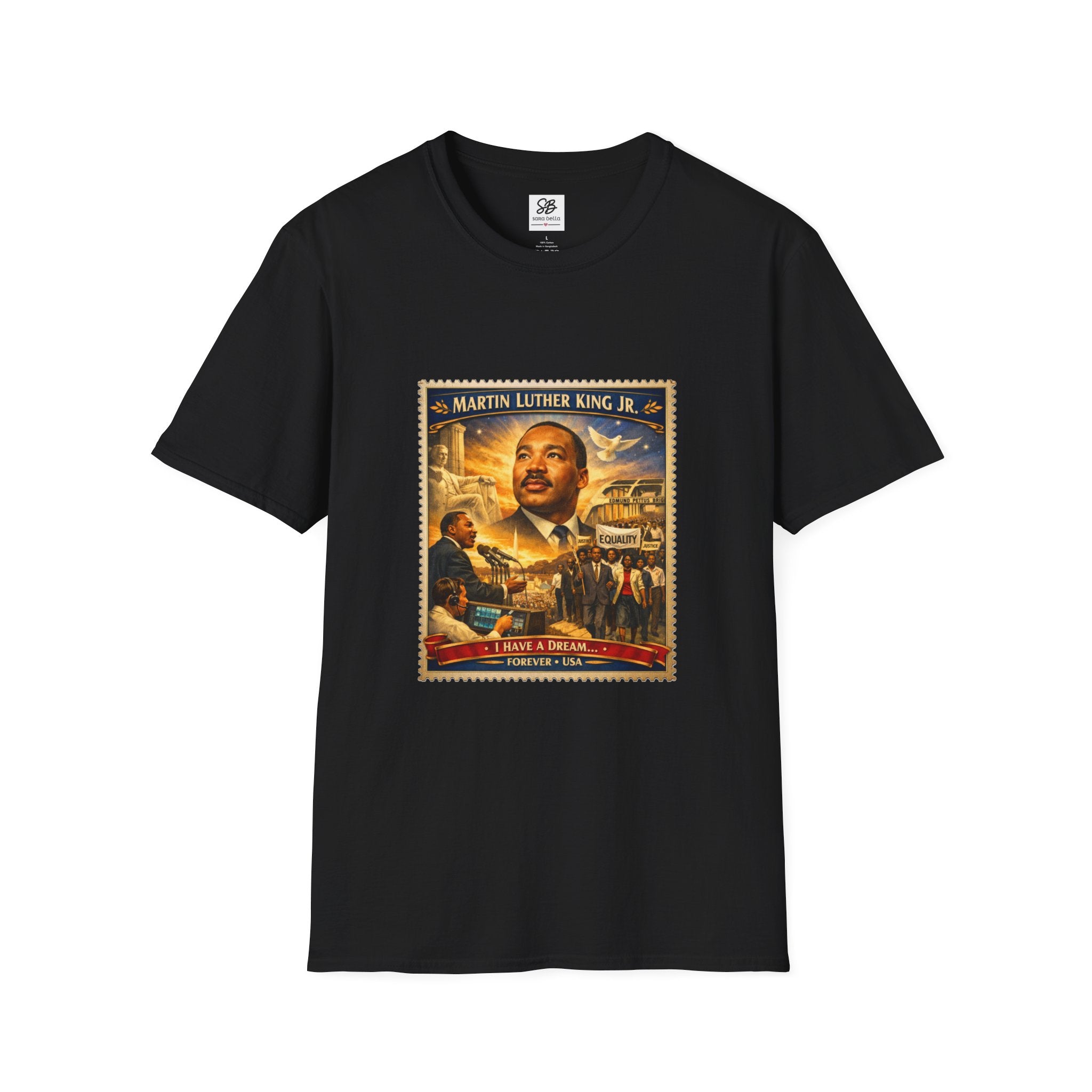 Martin Luther King Jr. 'I Have a Dream Memorial ' Tribute Vintage Stamp T-Shirt