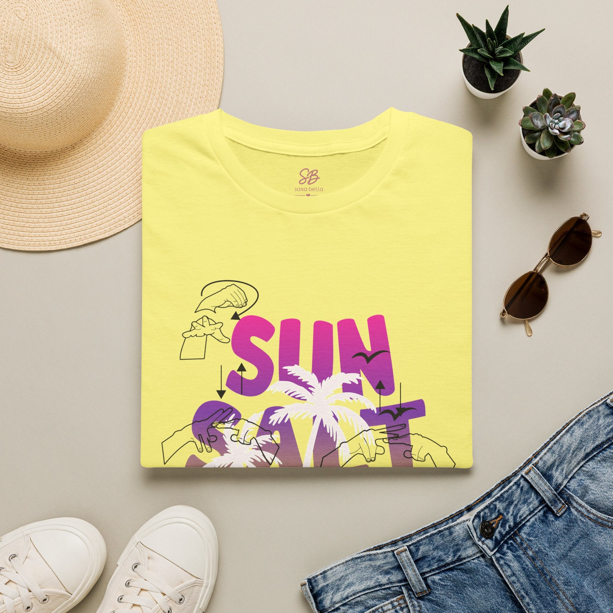 Sun, Salt & Sand in  American Sign Language - T-Shirt