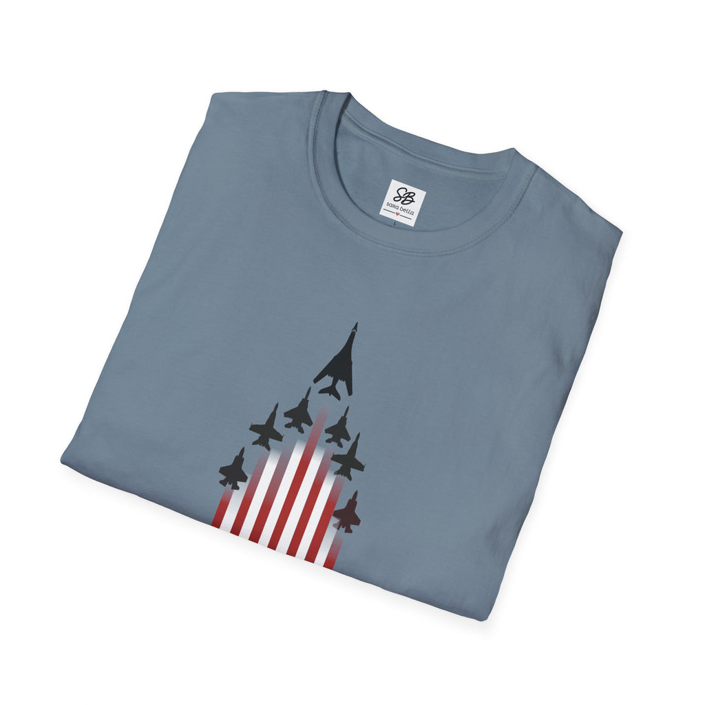 Patriotic American Flag Fighter Jets Design Shirt