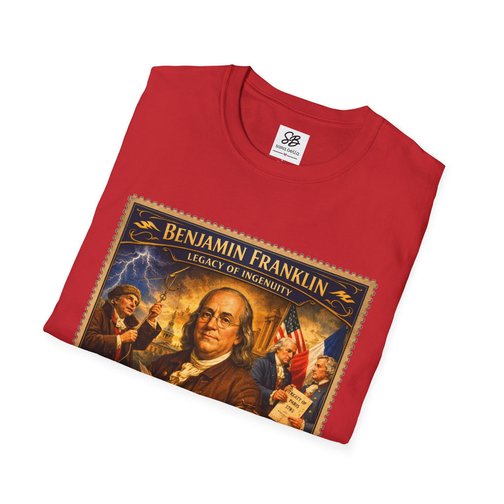 Benjamin Franklin "Founding Father Tribute' Vintage Stamp T Shirt