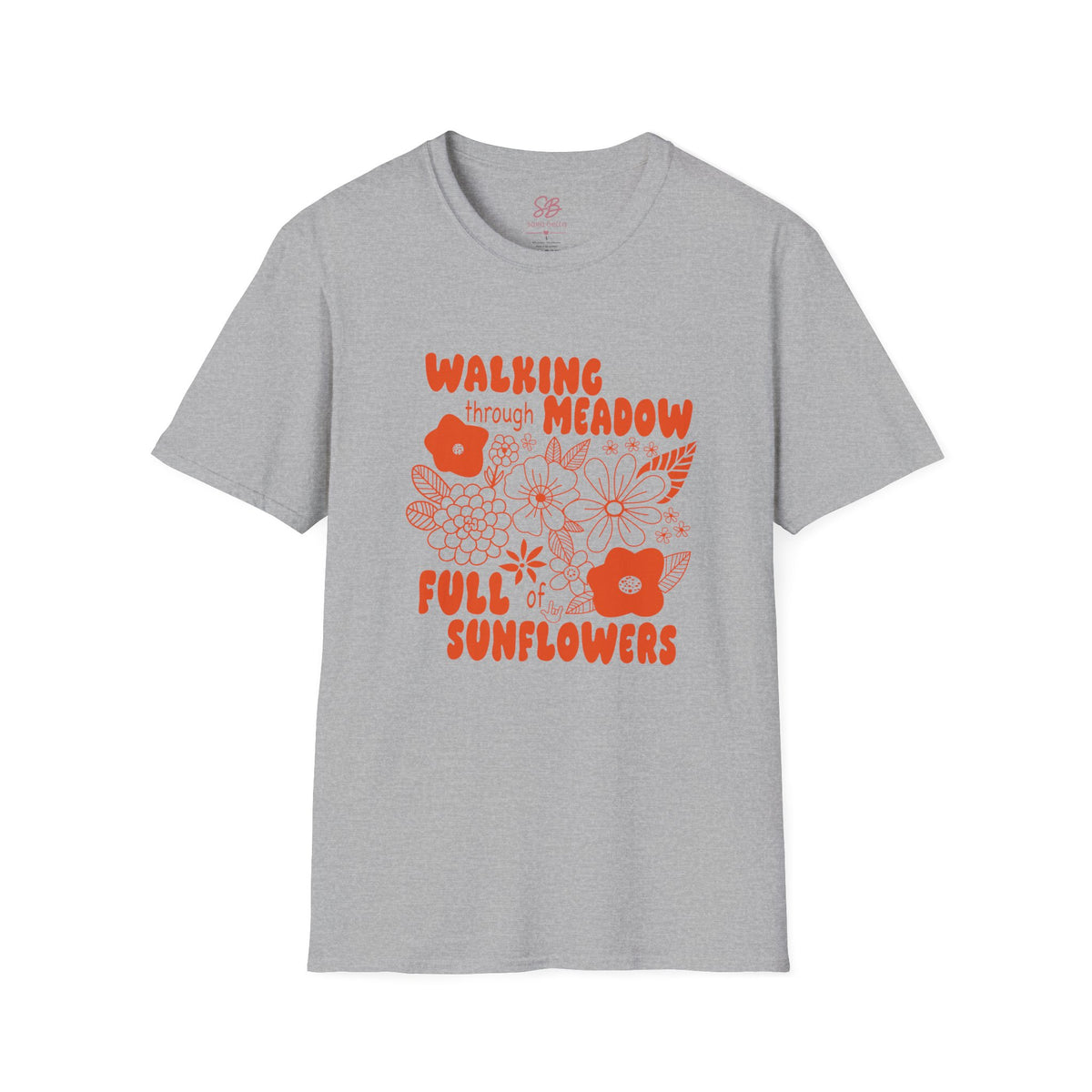 Walking Through Meadow Sunflowers - T-Shirt