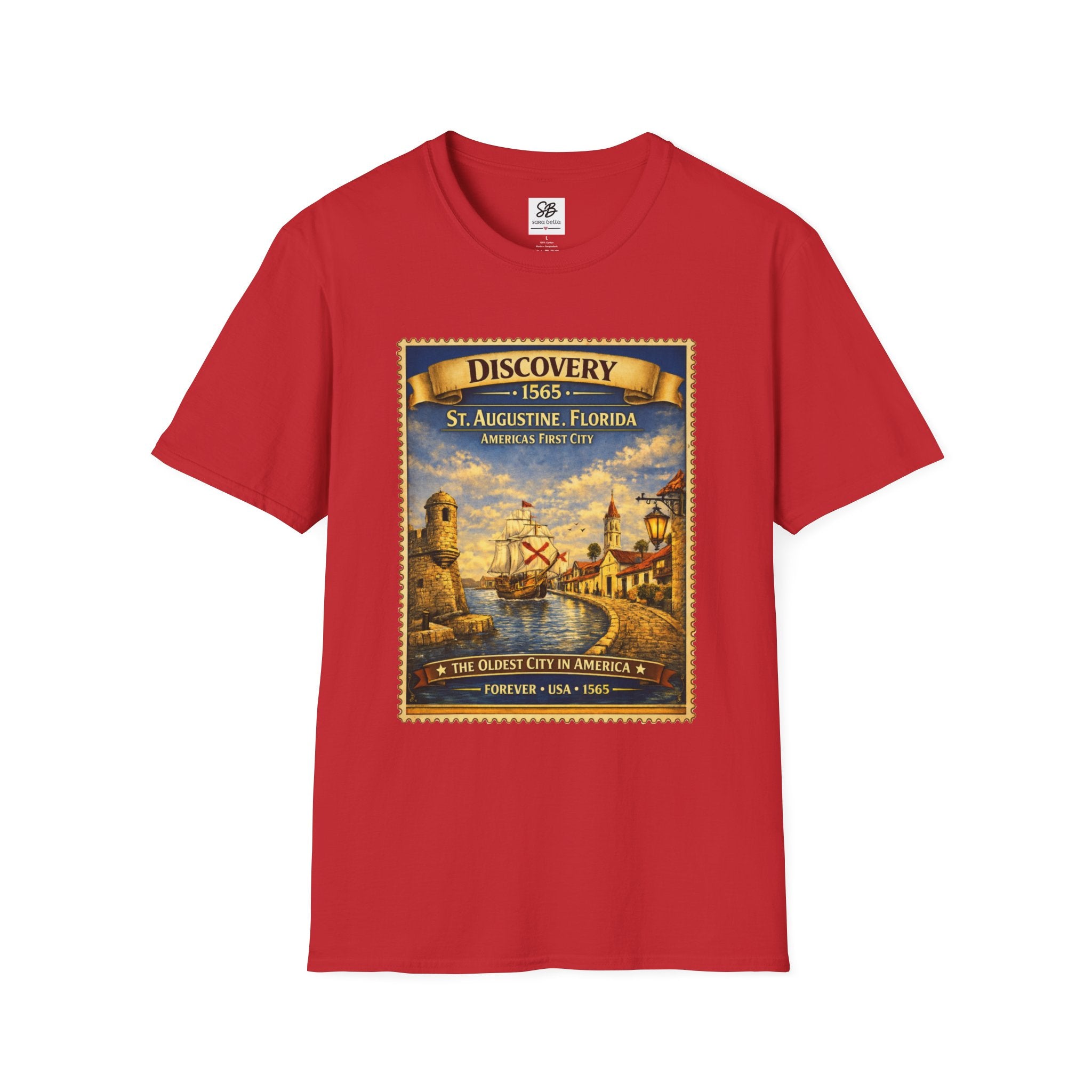 St. Augustine Discovery The Oldest City in America  1565 Vintage Stamp T-Shirt