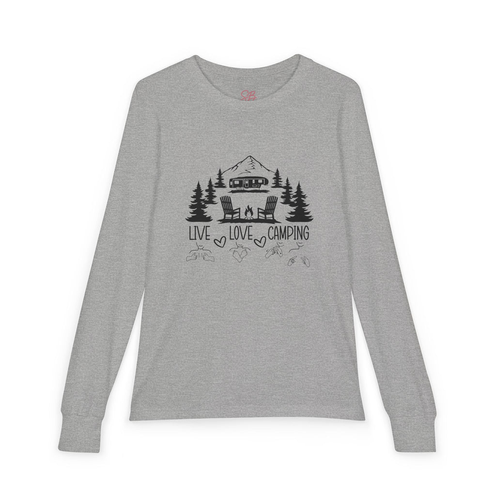 Live, Love, Camping in ASL (black ink) - Kid Long Sleeve Shirt