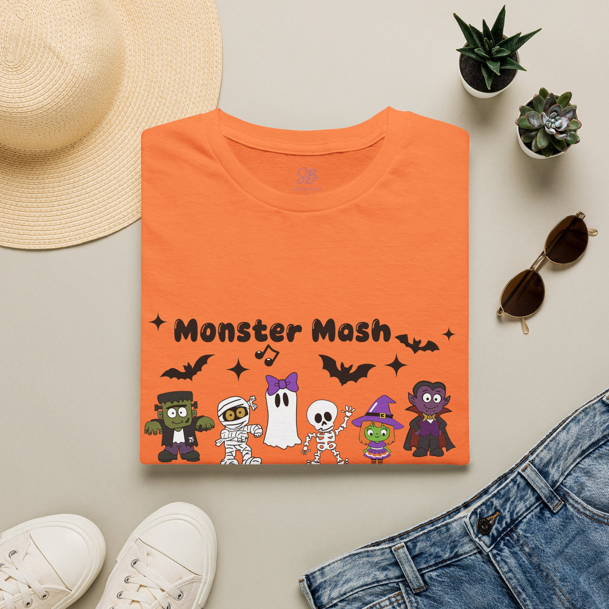 Monster Mash Dance of Halloween Characters Crews -  T-Shirt