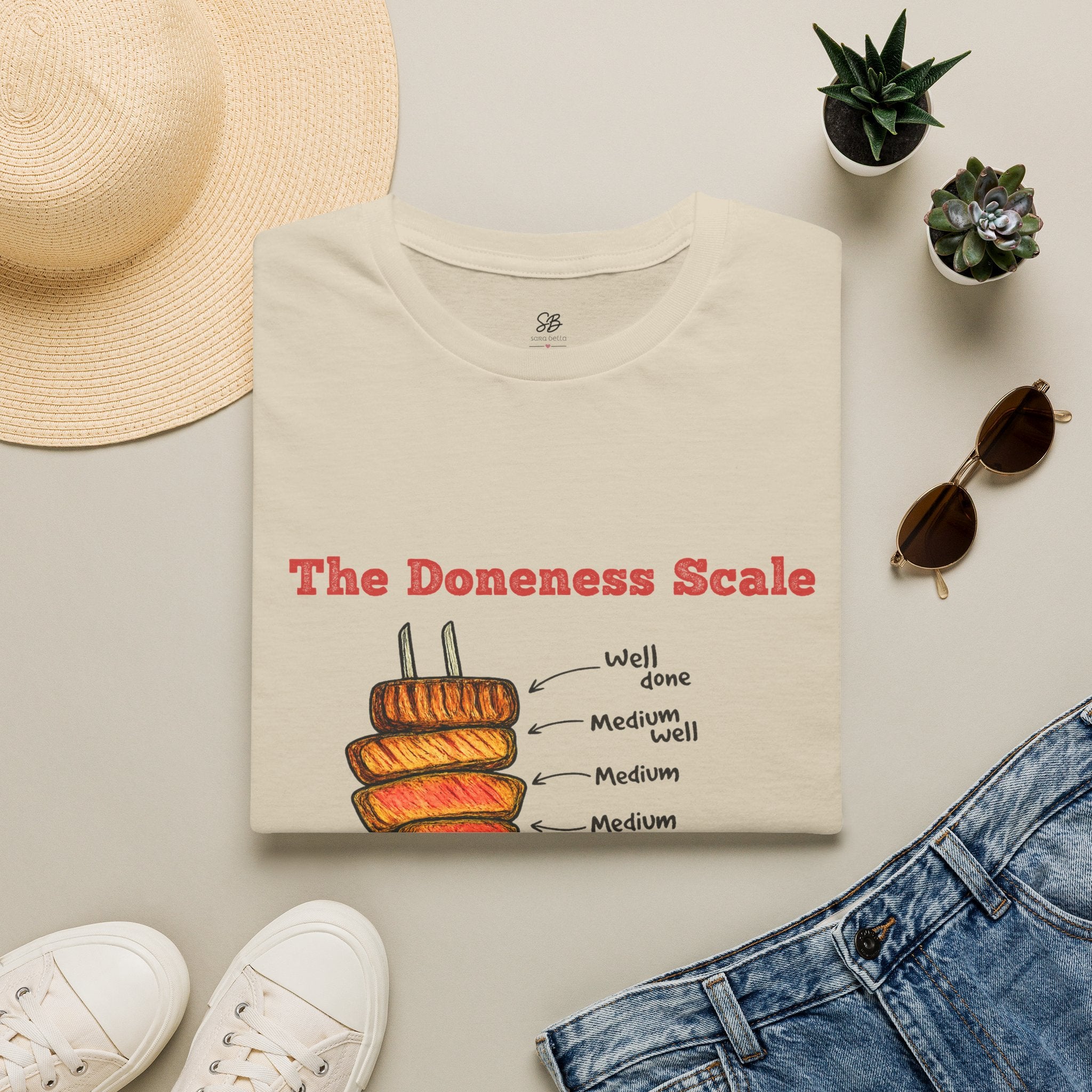 The Doneness Scale Dad Shirt — Funny BBQ Grill Steak Temperature Gift