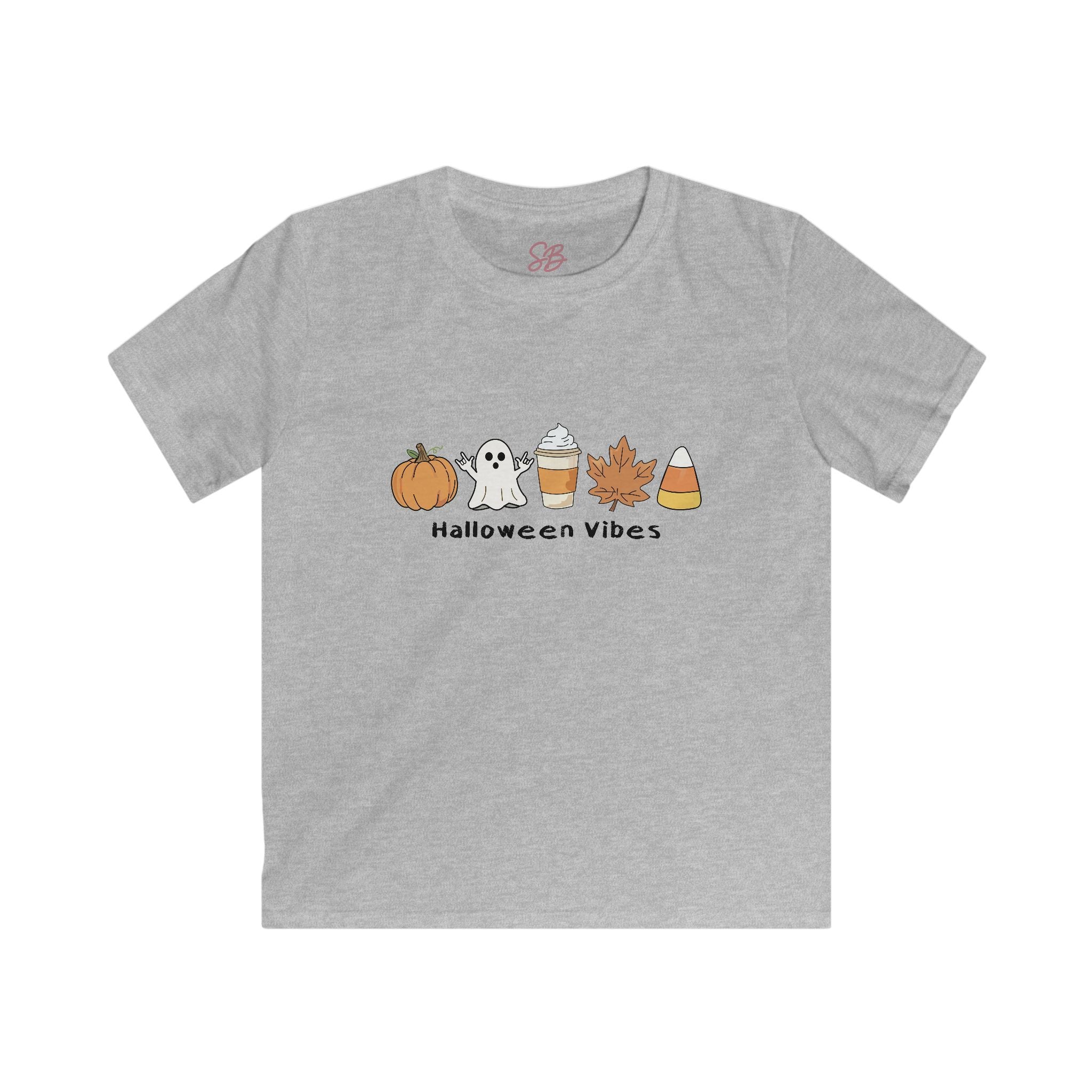 Halloween Vibes with Ghost saying "I Love You" in ASL - Kid T-hirt
