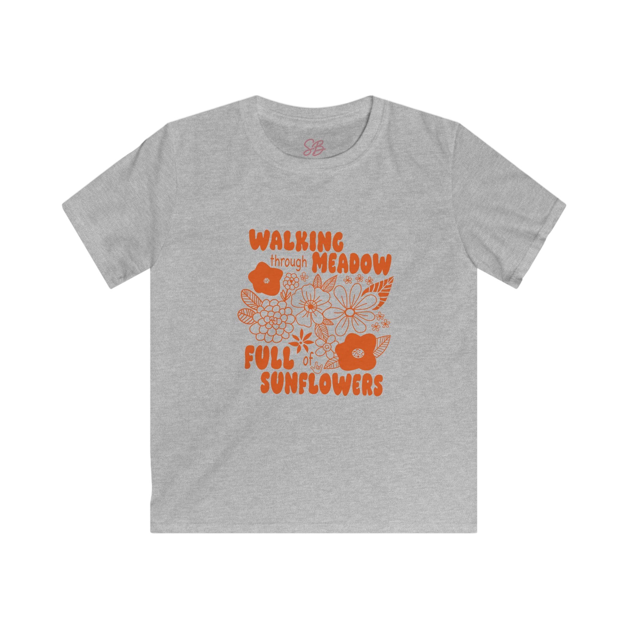 Walking Through Meadow Sunflowers - Kid T-Shirt