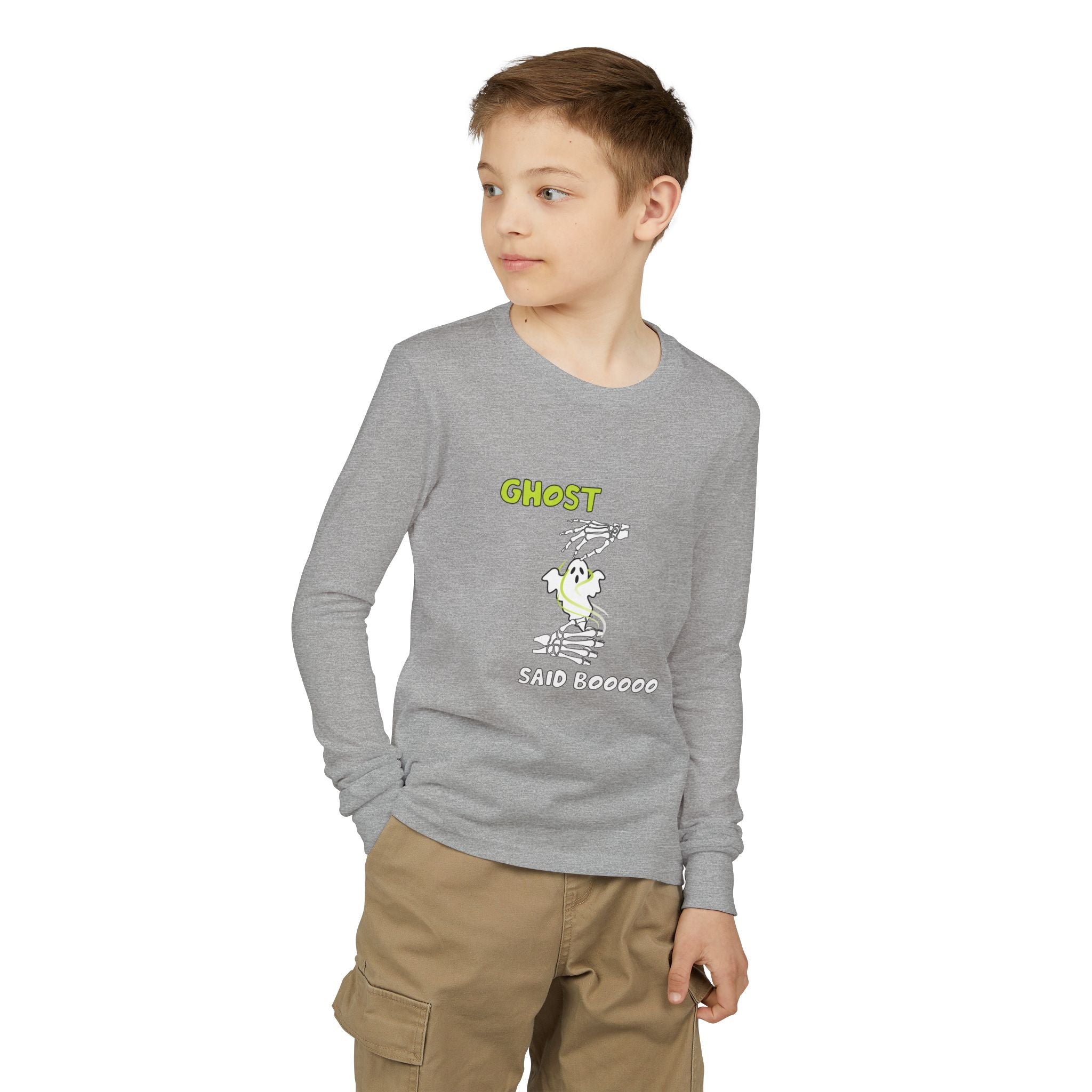 Ghost Said Booooo in ASL - Kid  Long Sleeve Shirt