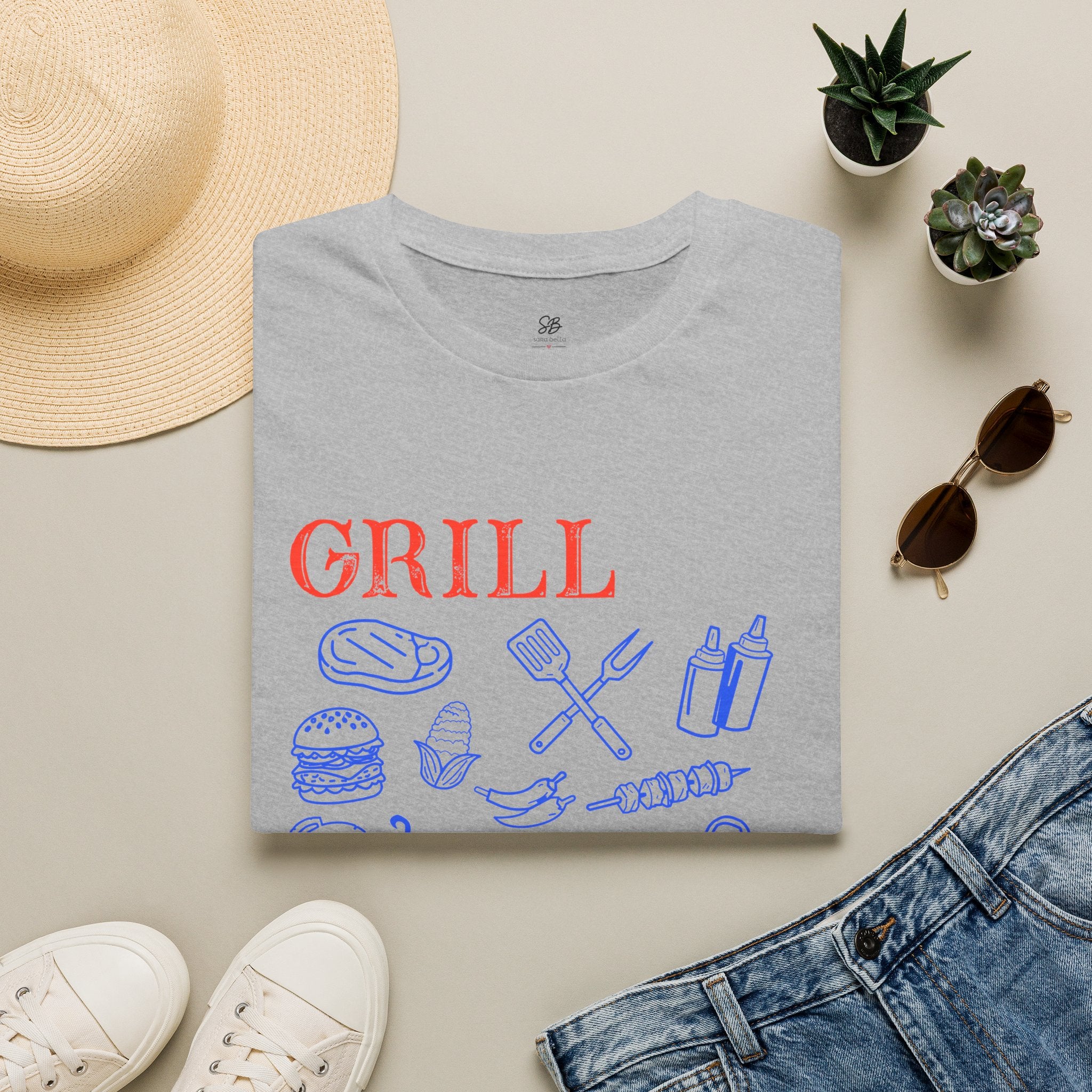 Grill Dad Club T-Shirt — Barbecue Tools & Grill Icons Tee