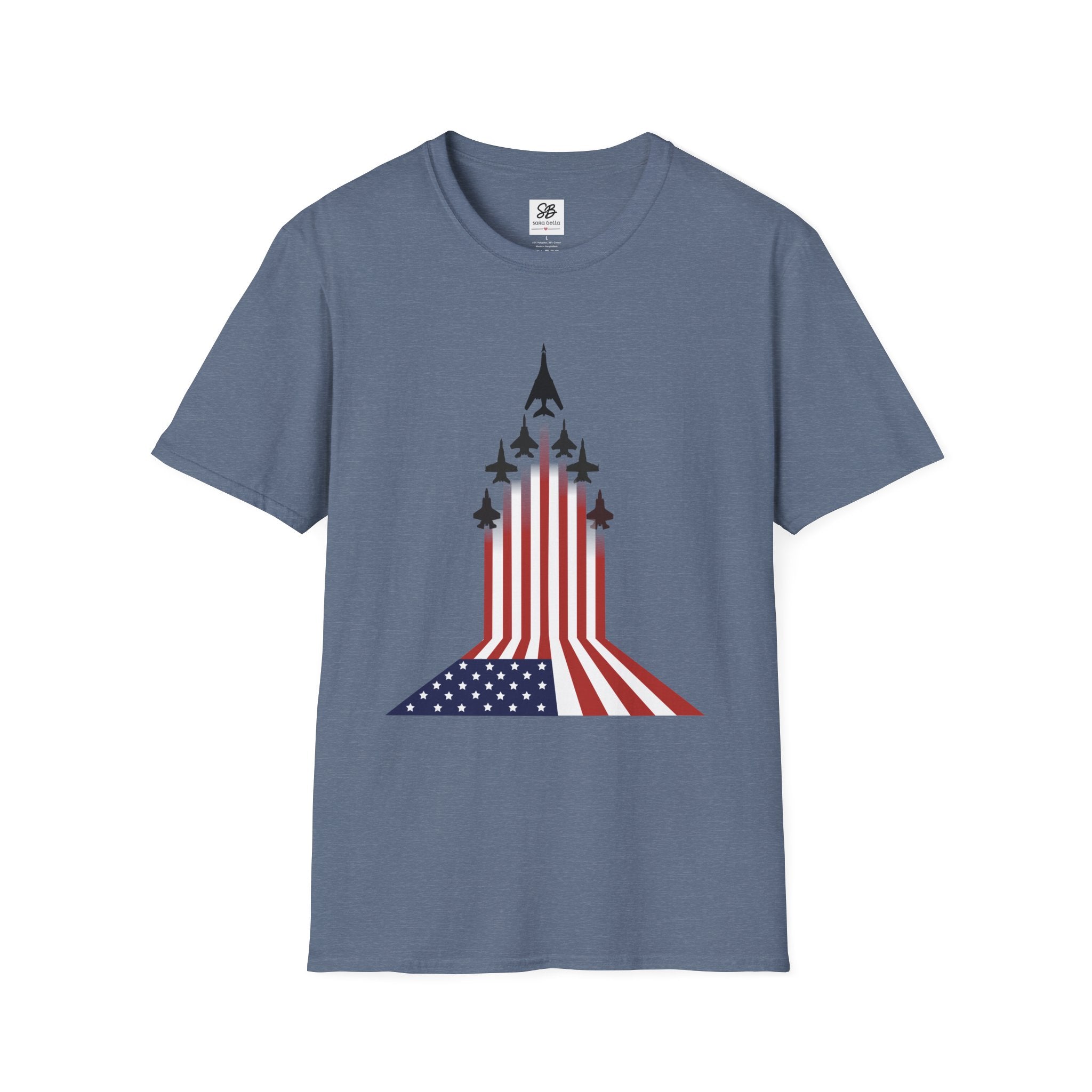 Patriotic American Flag Fighter Jets Design Shirt
