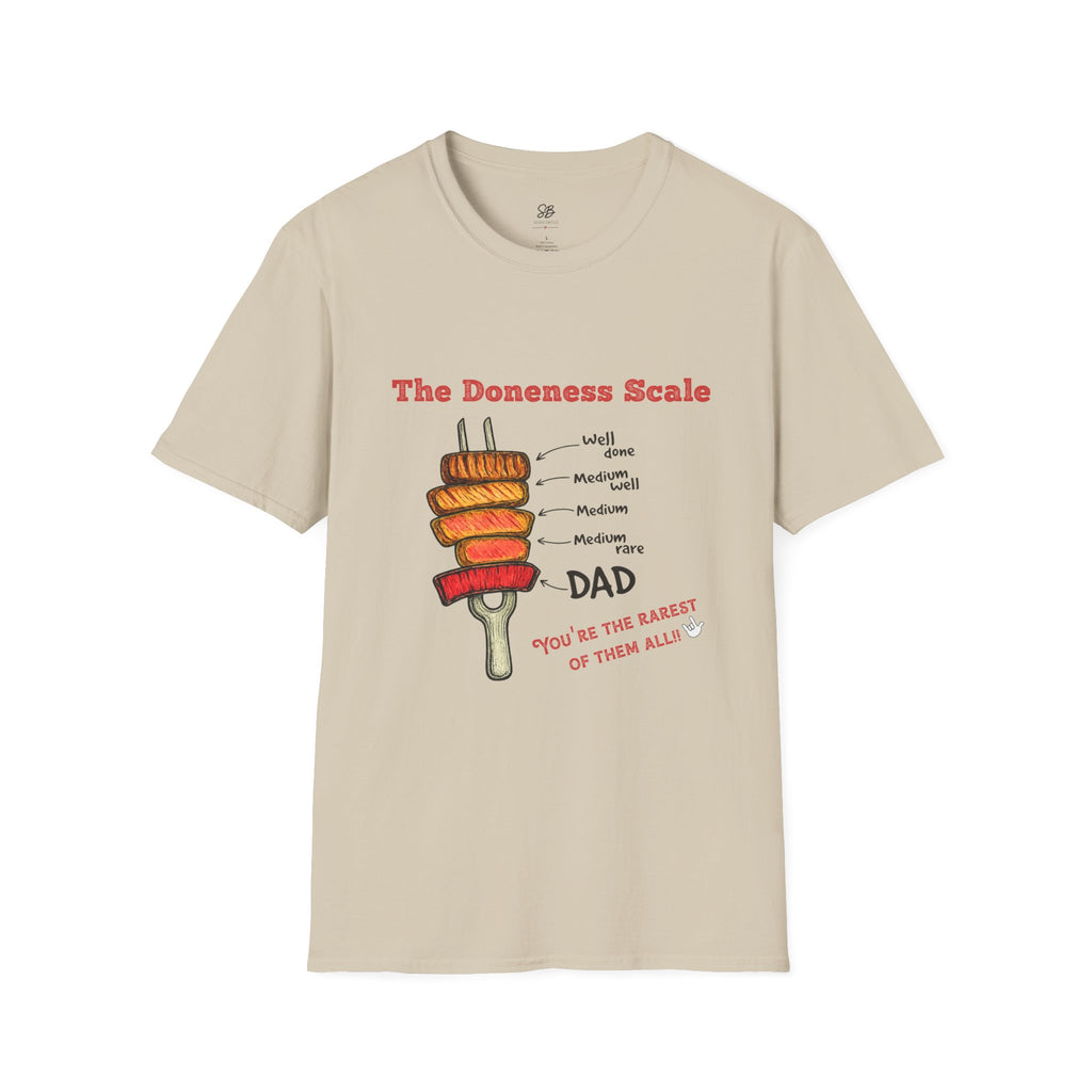 The Doneness Scale Dad Shirt — Funny BBQ Grill Steak Temperature Gift