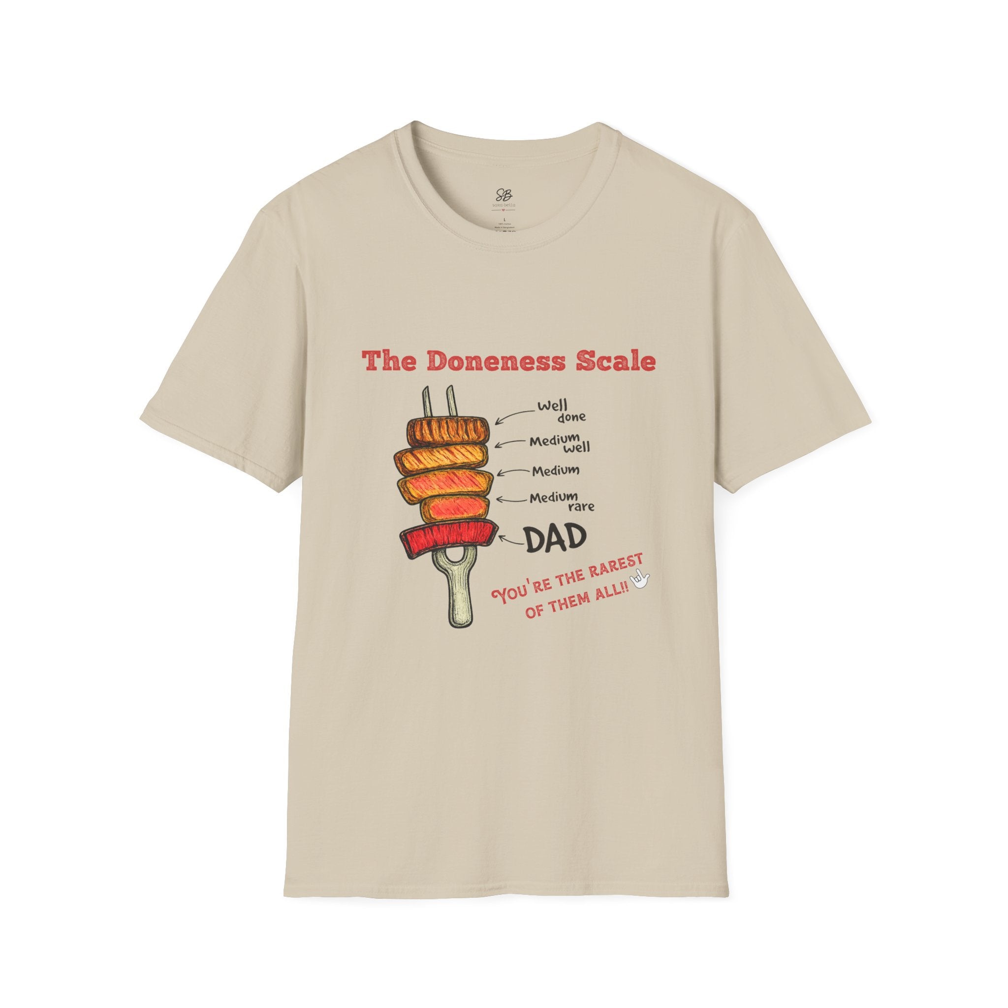 The Doneness Scale Dad Shirt — Funny BBQ Grill Steak Temperature Gift