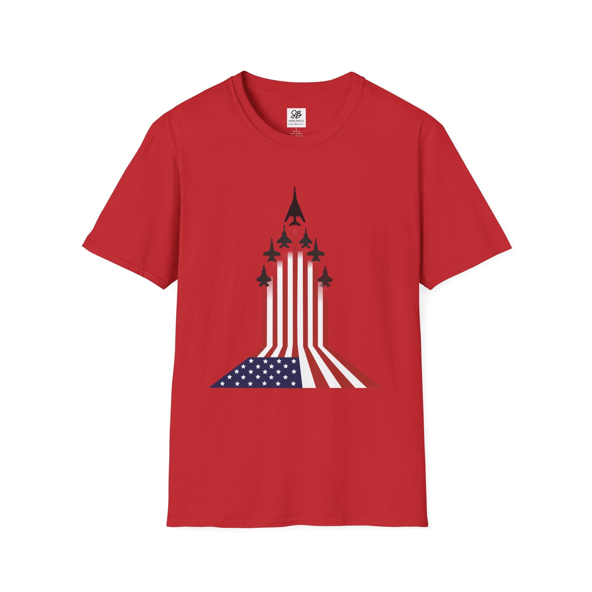 Patriotic American Flag Fighter Jets Design Shirt