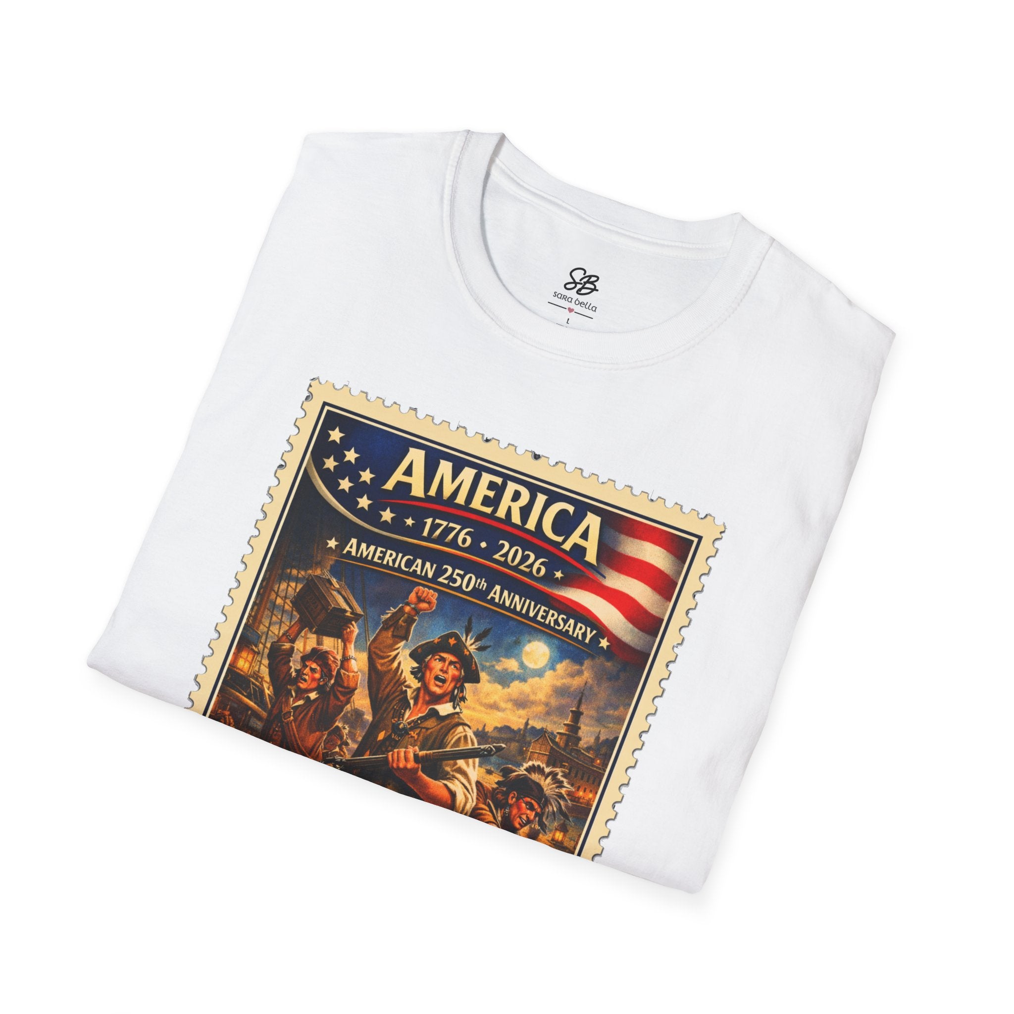 Boston Tea Party Vintage Stamp T-Shirt