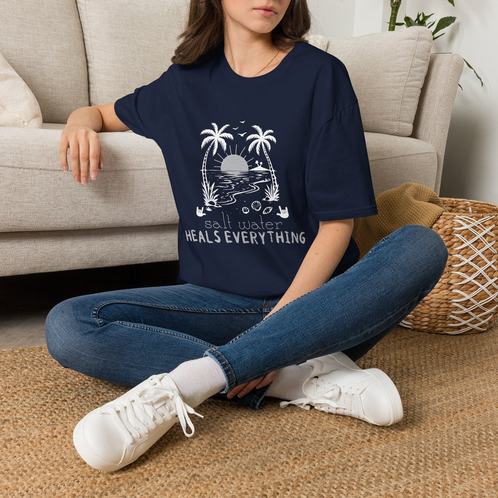 'Salt Water Heals Everything" of  white design -  T-Shirt
