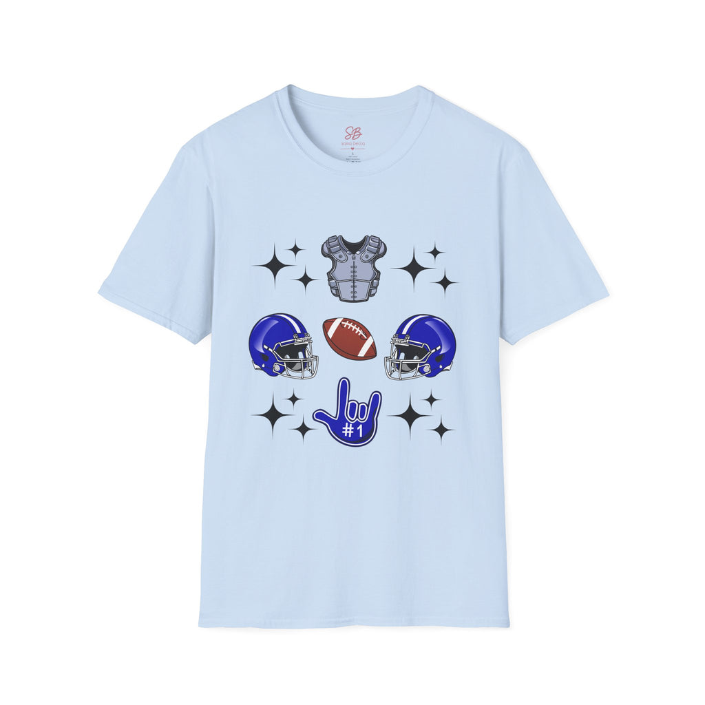 Football Gears Tic-Tac-Toe with I love you ASL American Sign Language -  T-Shirt