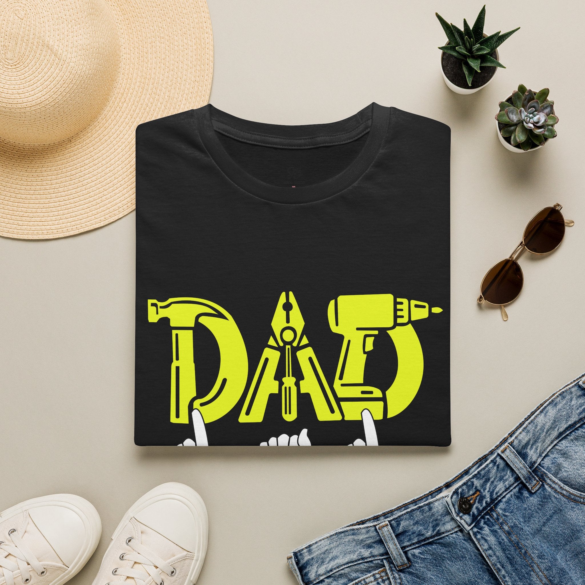 Dad Tools Graphic T-Shirt — 'DAD' Tool Lettering with American Sign Language