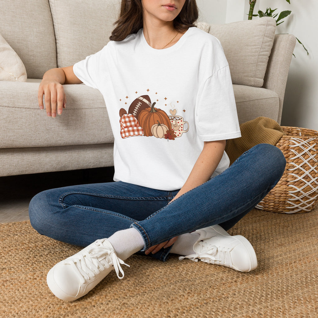 Autumn Football Pumpkins with I Love You American Sign Language, ASL - T-Shirt
