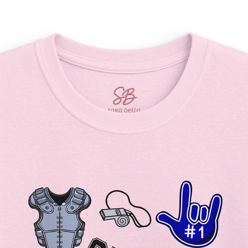 Kids Game Day Football with I Love You ASL, American Sign Language - Kid T-Shirt