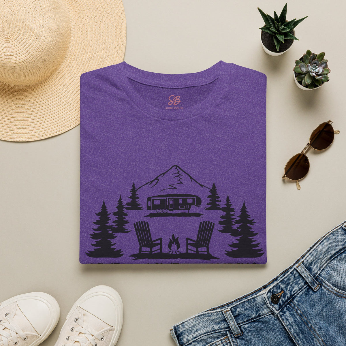 Live Love Camping in ASL (black ink) - T-Shirt