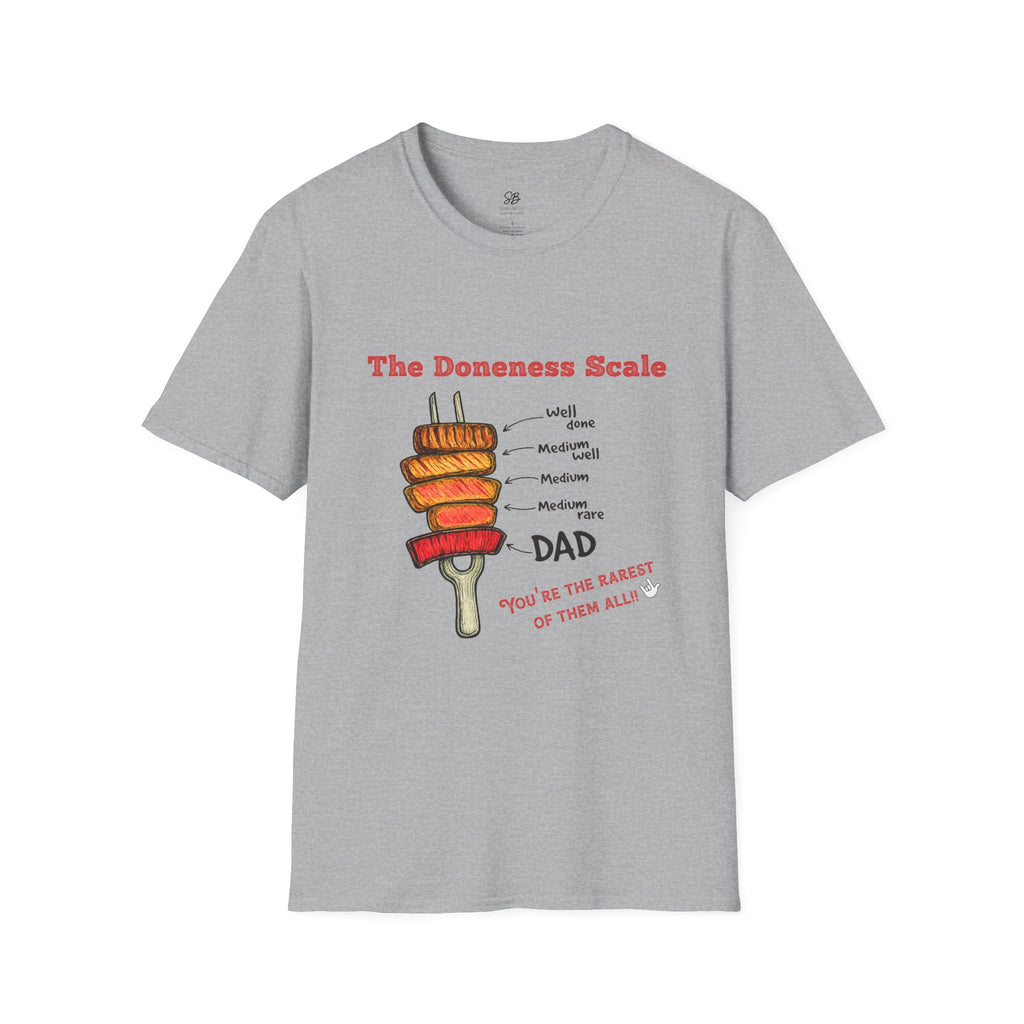 The Doneness Scale Dad Shirt — Funny BBQ Grill Steak Temperature Gift