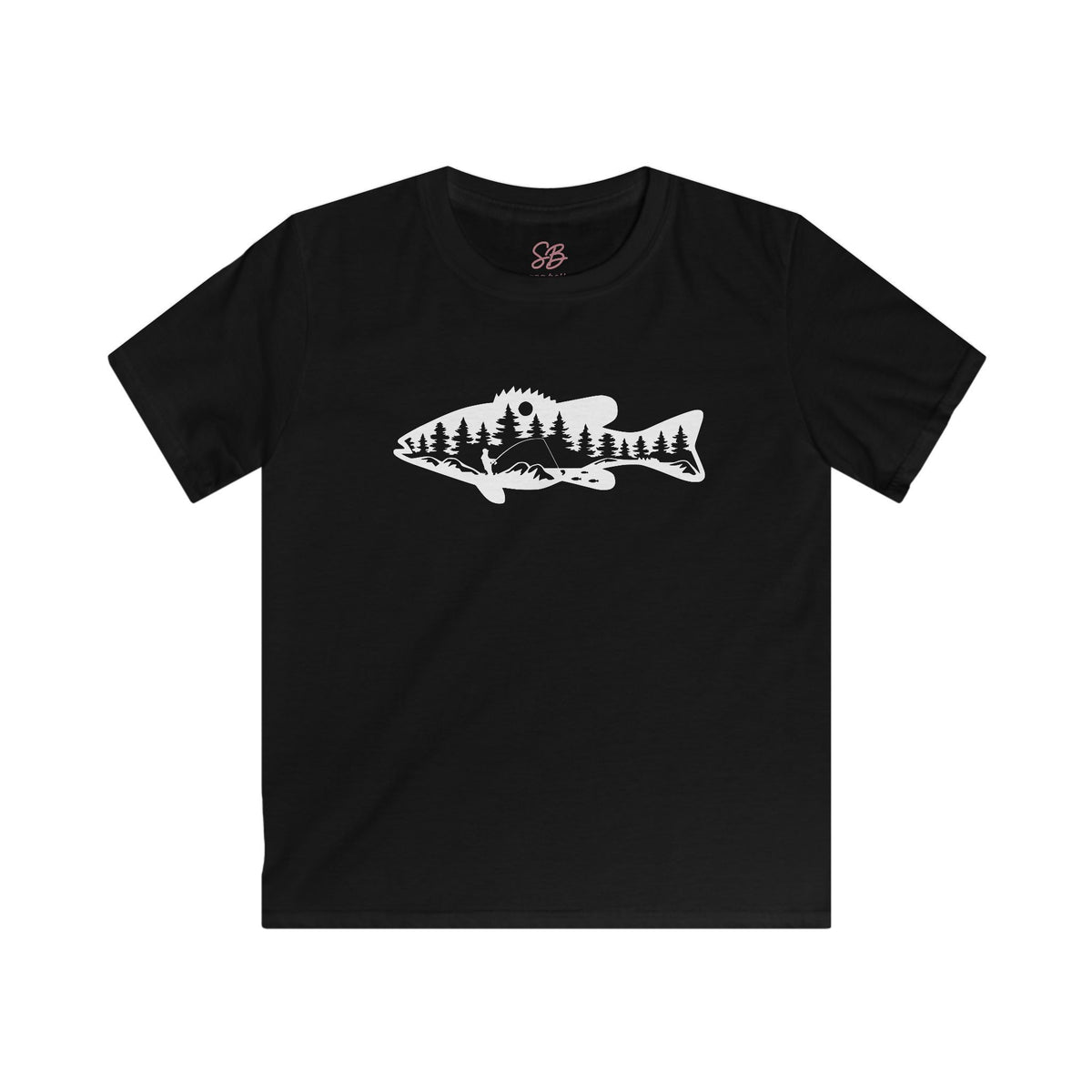 Bass Fisherman Landscape Fishing - Kid T-Shirt