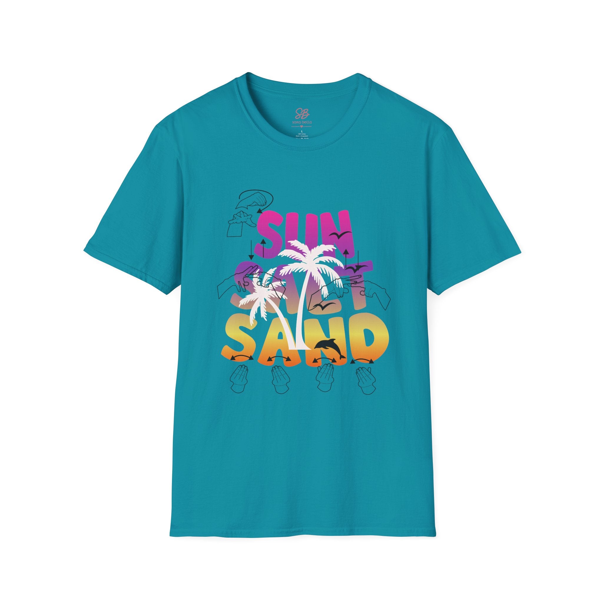 Sun, Salt & Sand in  American Sign Language - T-Shirt