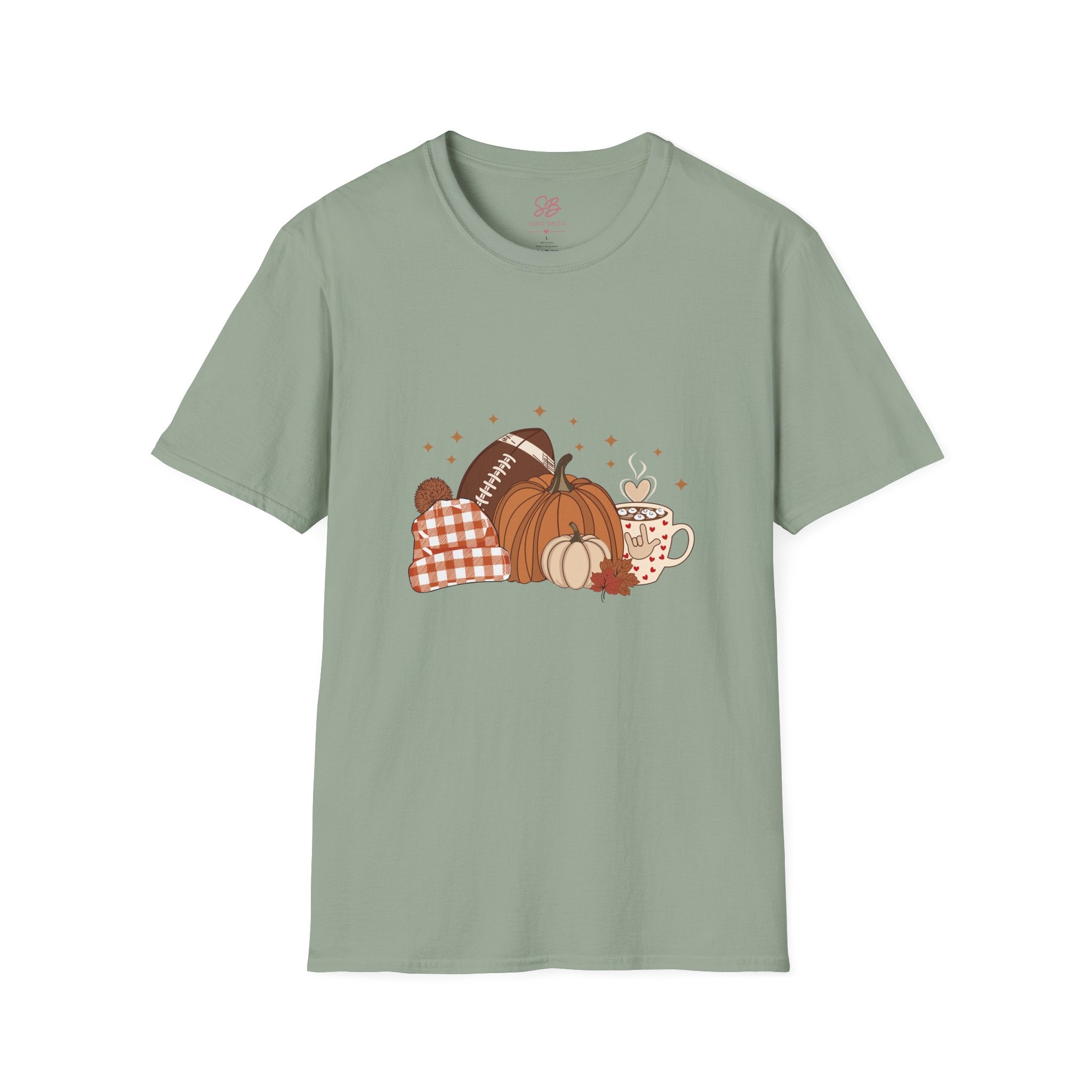 Autumn Football Pumpkins with I Love You American Sign Language, ASL - T-Shirt