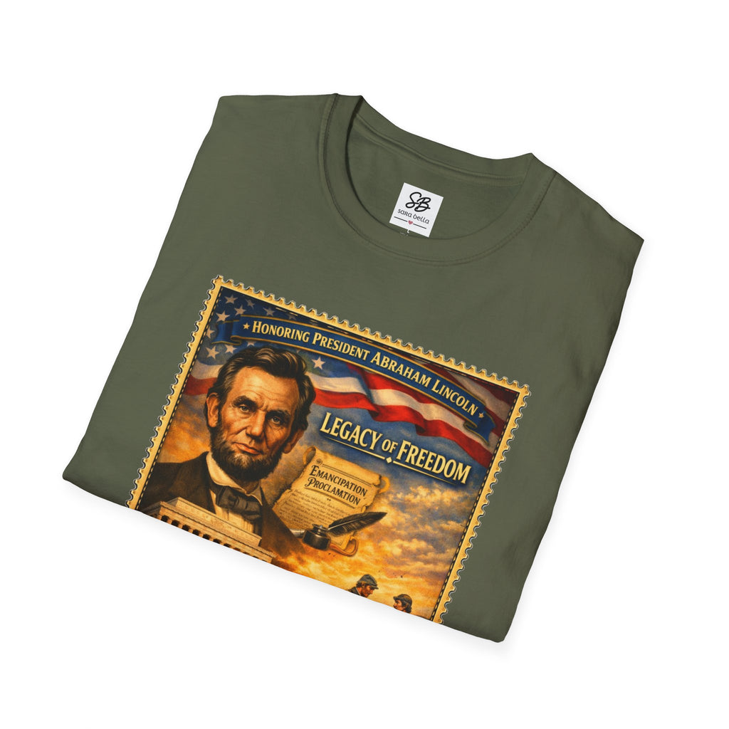Abraham Lincoln 'Legacy of Freedom'  Vintage Stamp T‑Shirt