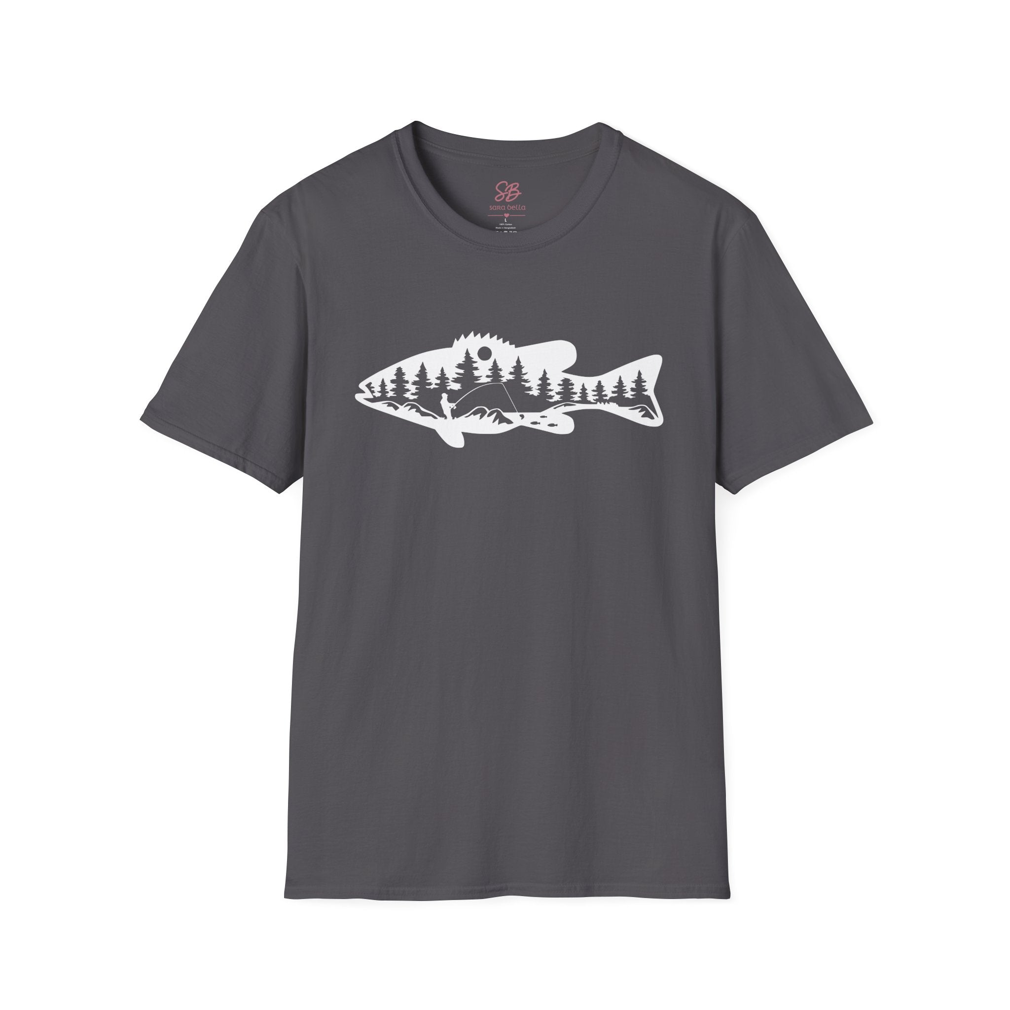 Bass Fisherman Landscape Fishing - T-Shirt