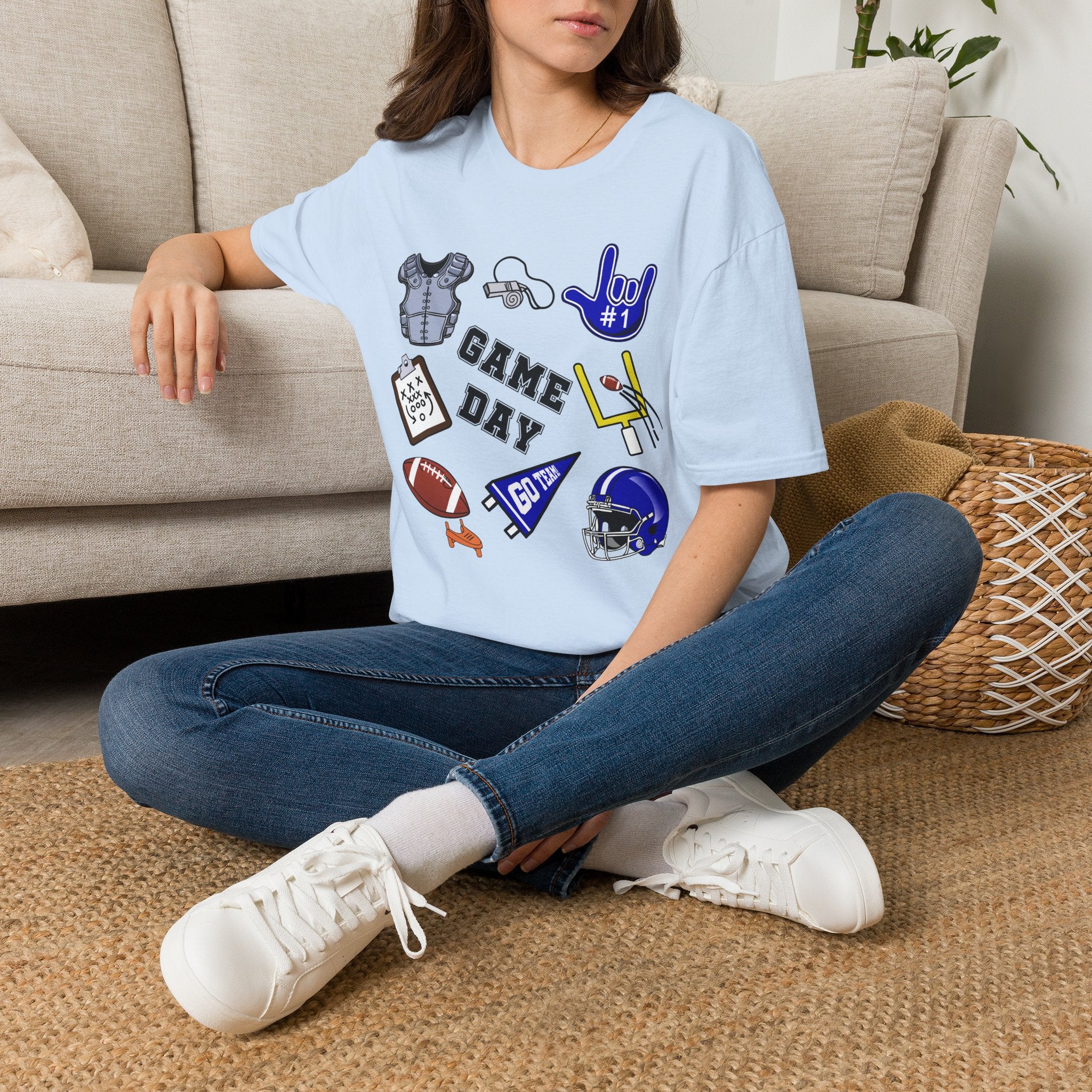 Game Day Football with I Love You ASL  - T-Shirt