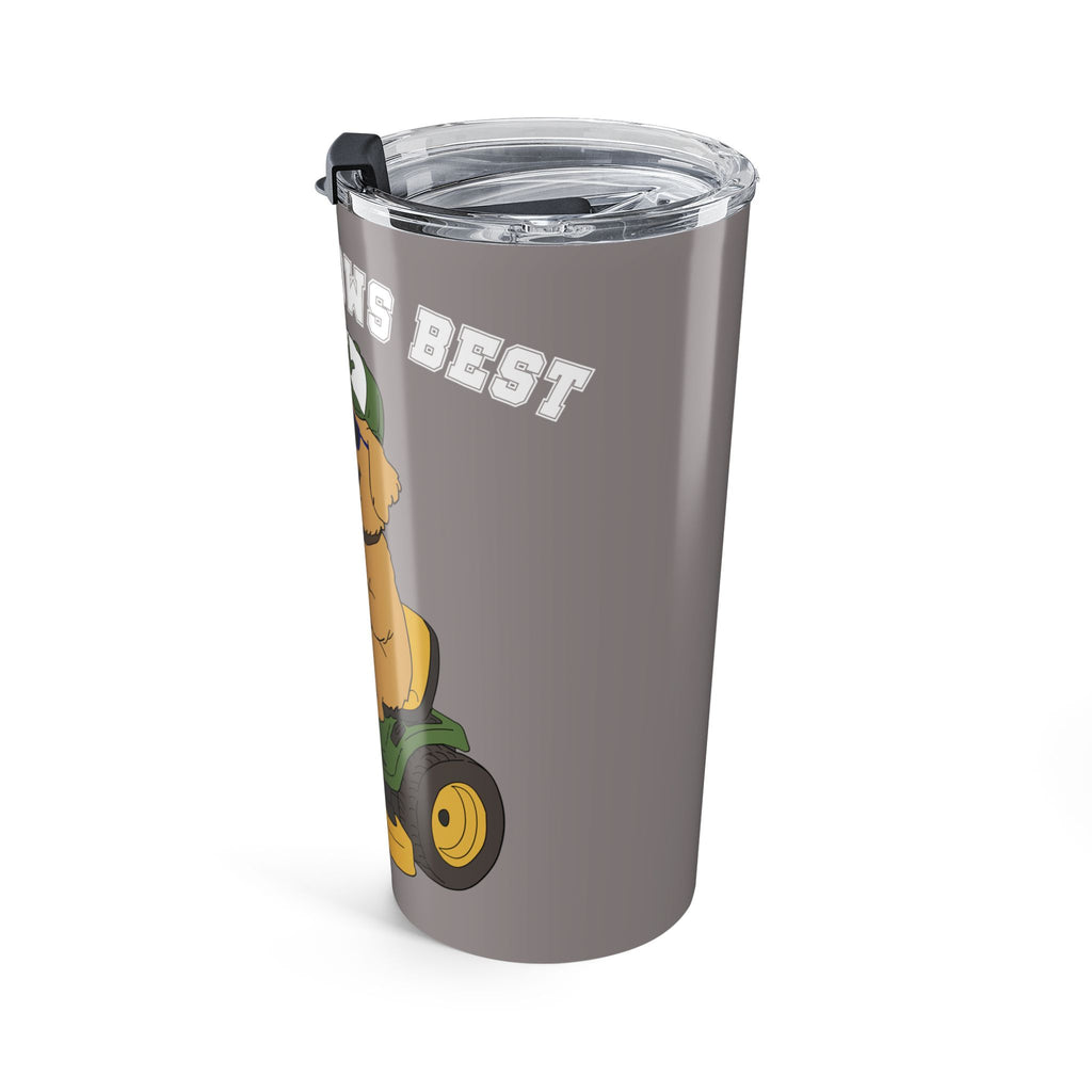 "Uncle Mows Best" Lawn Mower with Golden Retriever  -  20oz Tumbler