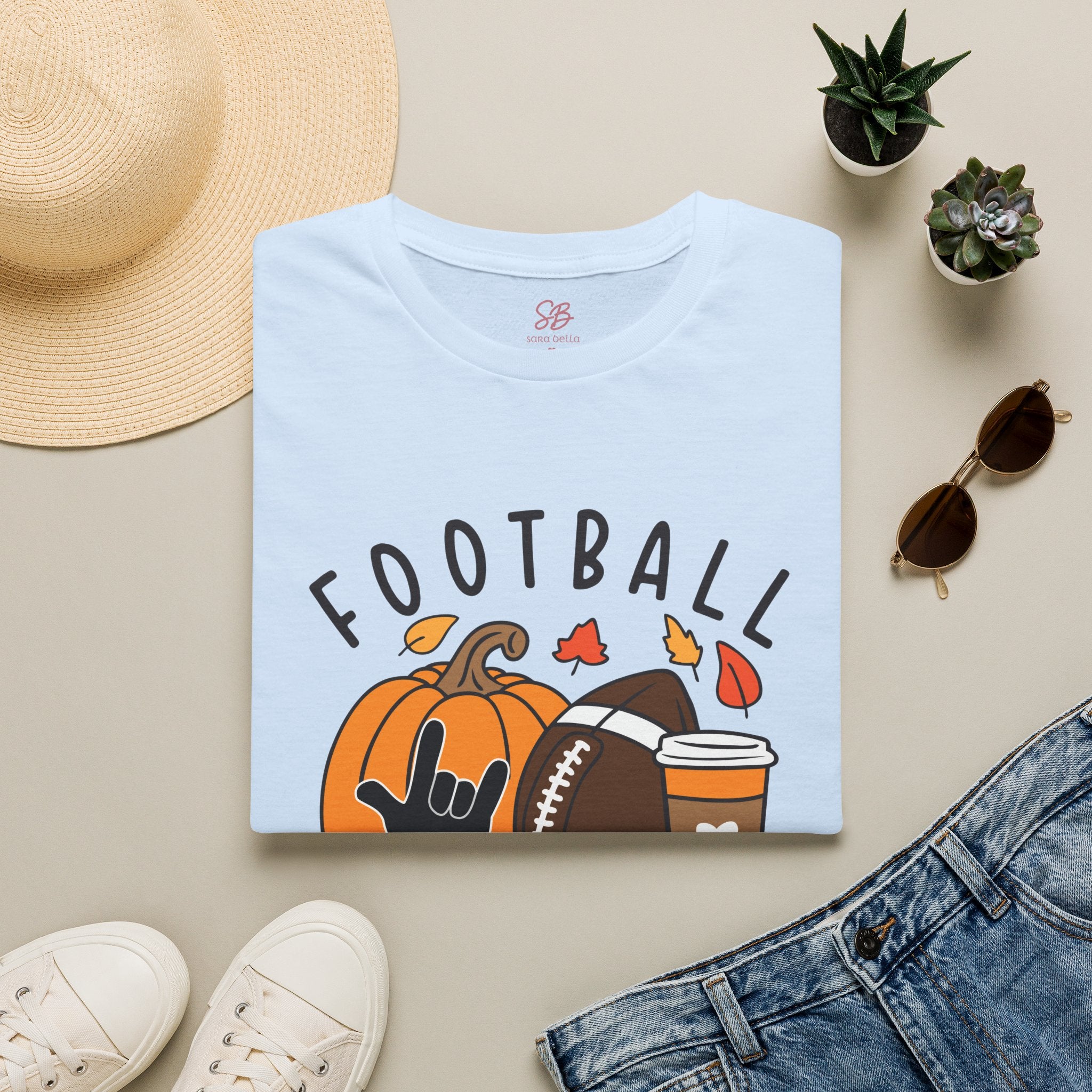 Football Is My Favorite Season  with I love you American Sign Language, ASL- T-Shirt