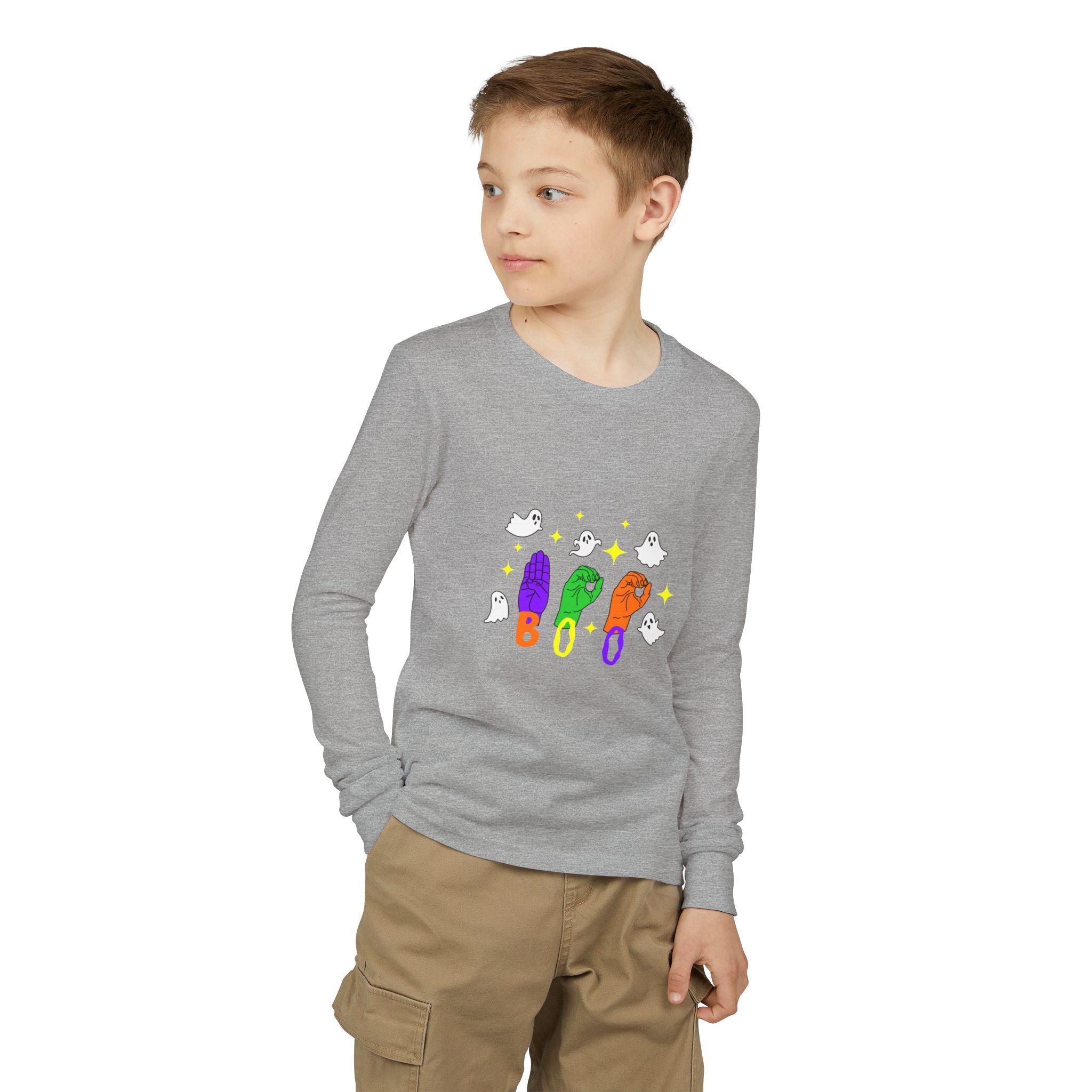 Ghosts Boo in ASL - Kid Long Sleeve Shirt