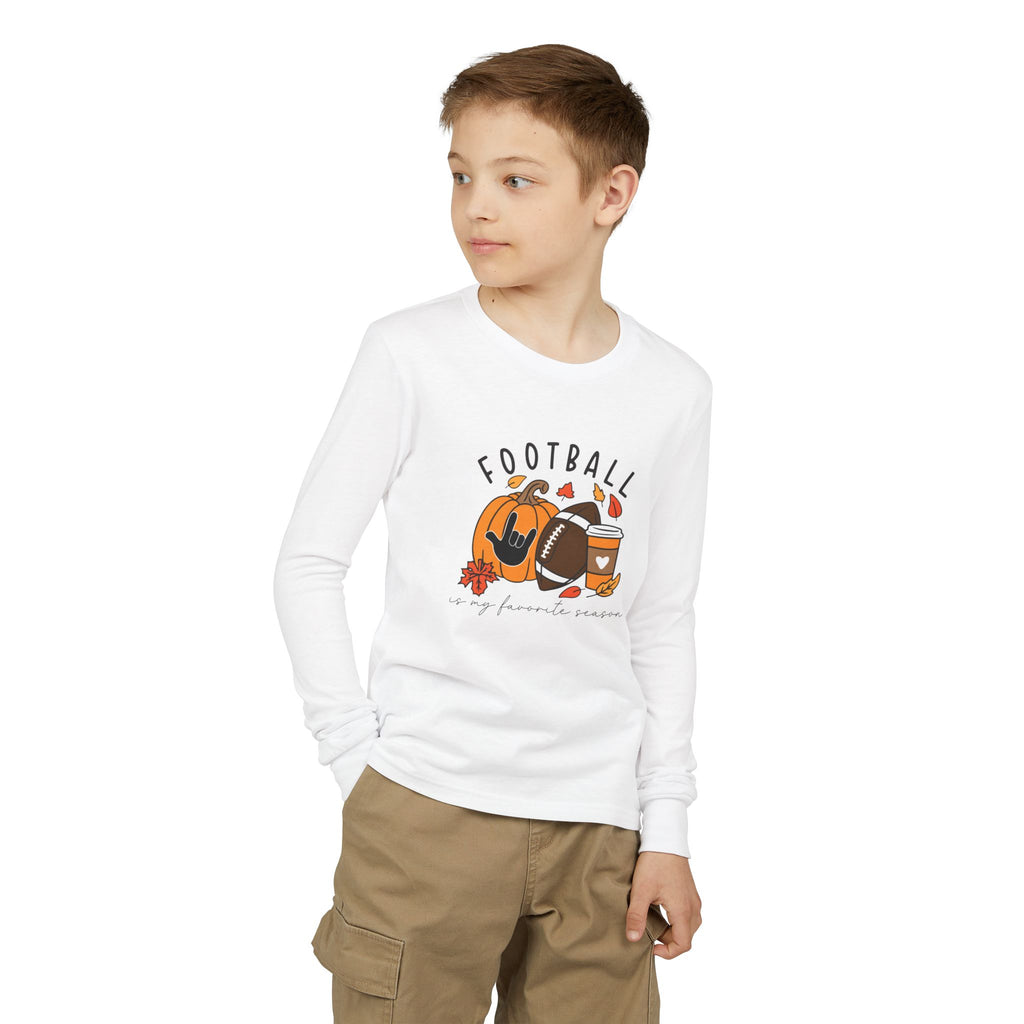 Football: My Favorite Season with I love you American Sign Language, ASL - Kid Long Sleeve Shirt