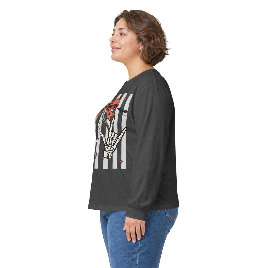 Spooky Skeleton Hands "I Love You" ASL - Long Sleeve Shirts