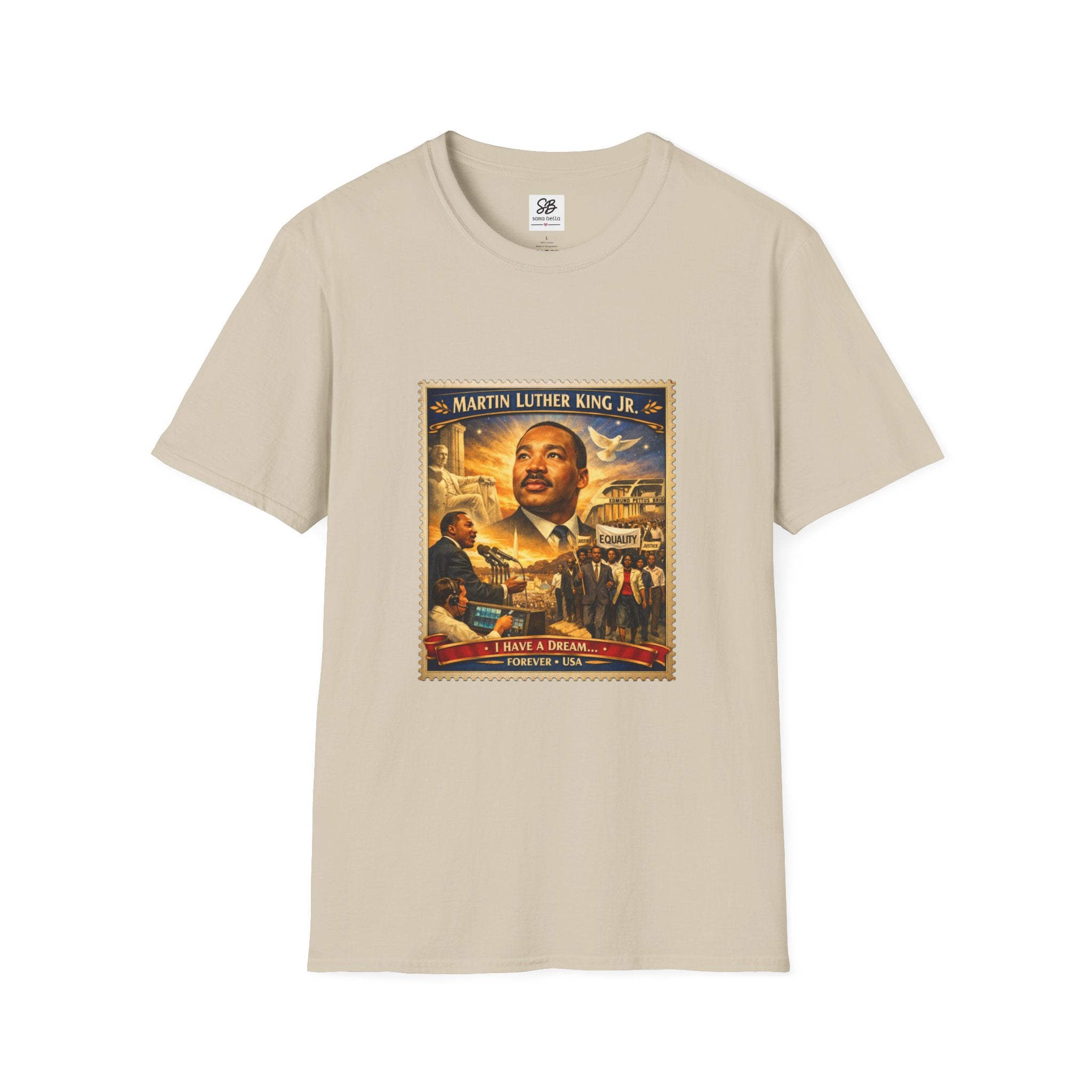 Martin Luther King Jr. 'I Have a Dream Memorial ' Tribute Vintage Stamp T-Shirt