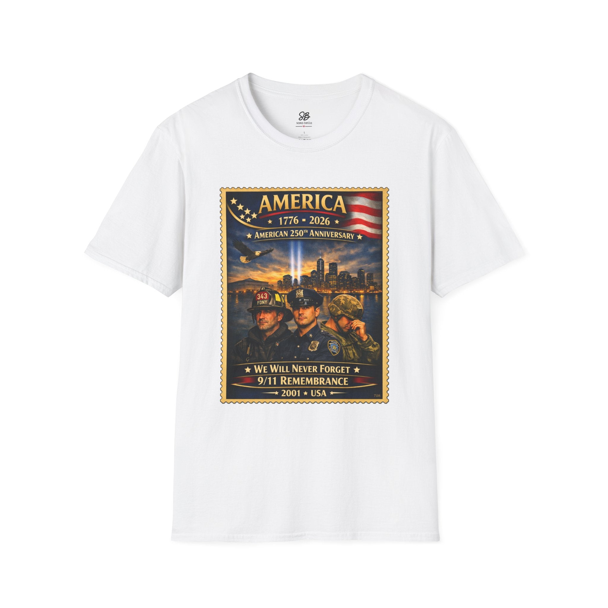 9/11 Remembrance"We Will Never Forget" Vintage Stamp T-Shirt