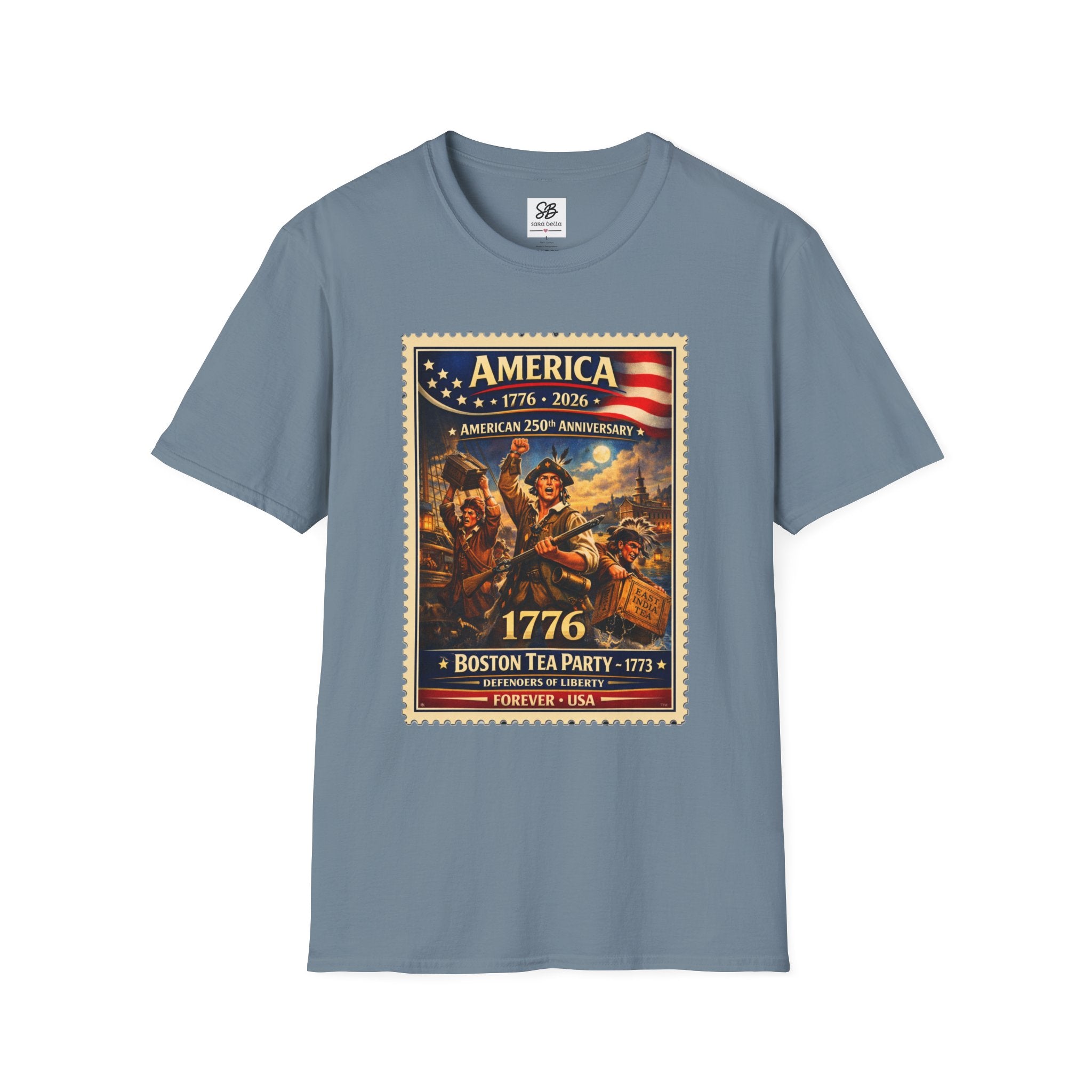 Boston Tea Party Vintage Stamp T-Shirt
