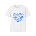 Mama I Love You ASL Unisex White T-Shirt with Blue Design